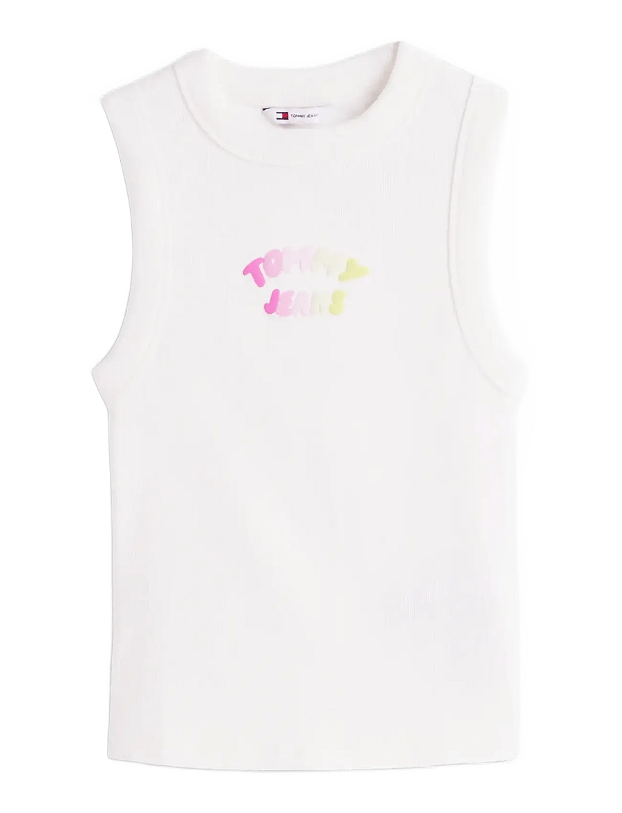 Tommy Jeans - TJW SLIM SH TJ BUBBLE TANK - Ärmellose tops - ecru - 1