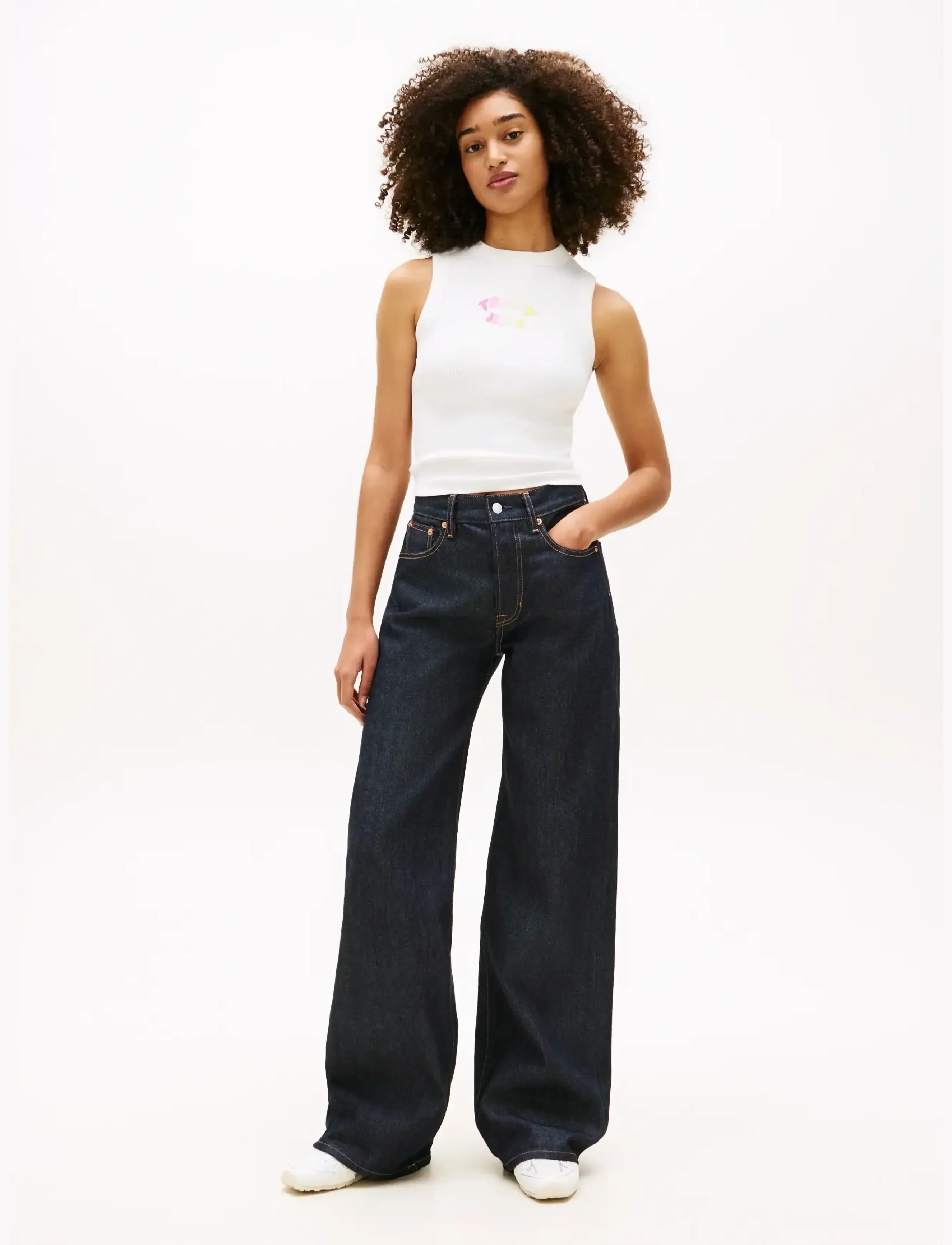 Tommy Jeans - TJW SLIM SH TJ BUBBLE TANK - tanktops - ecru - 3