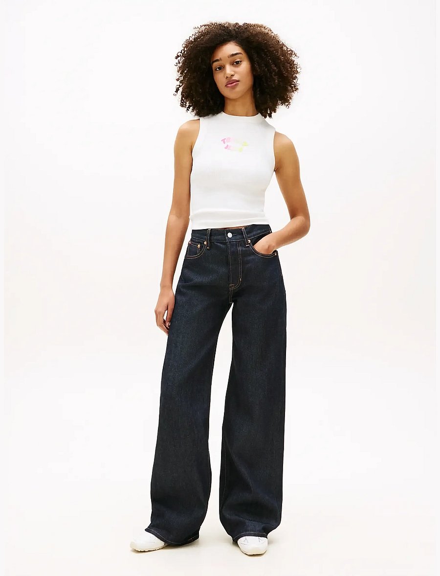 Tommy Jeans - TJW SLIM SH TJ BUBBLE TANK - Ärmellose tops - ecru - 3