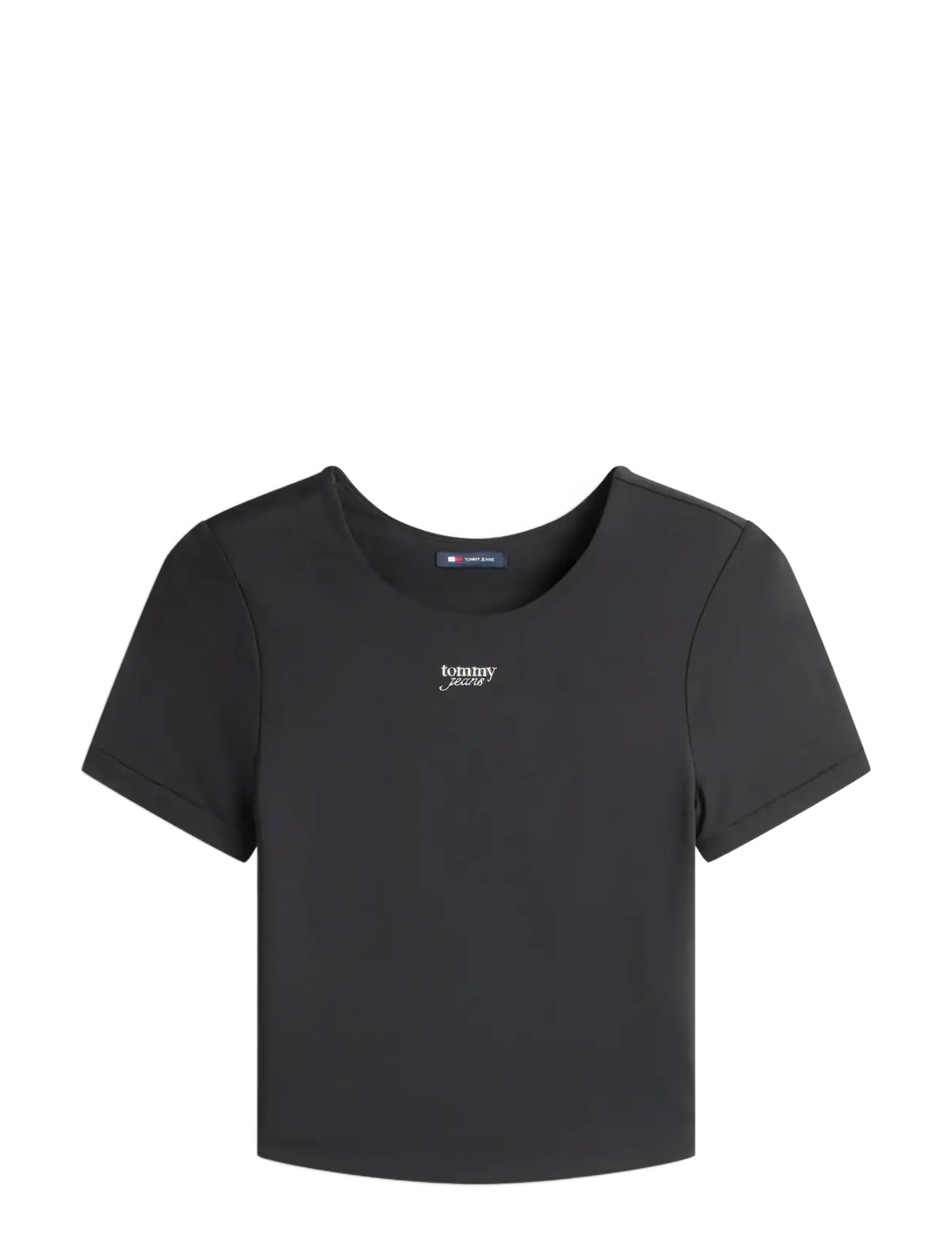 Tommy Jeans TJW SLIM SH SILVER SCRIPT TEE - Tøj - BLACK / black