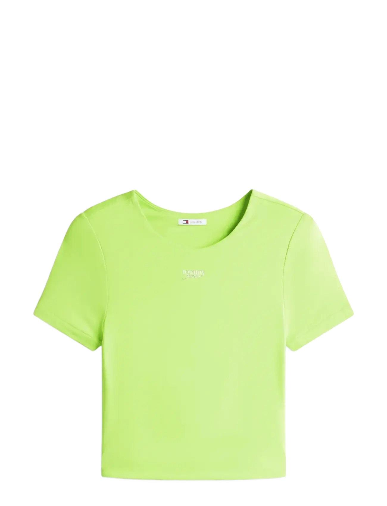 Tommy Jeans TJW SLIM SH SILVER SCRIPT TEE - Tommy Hilfiger - FADED LIME / green