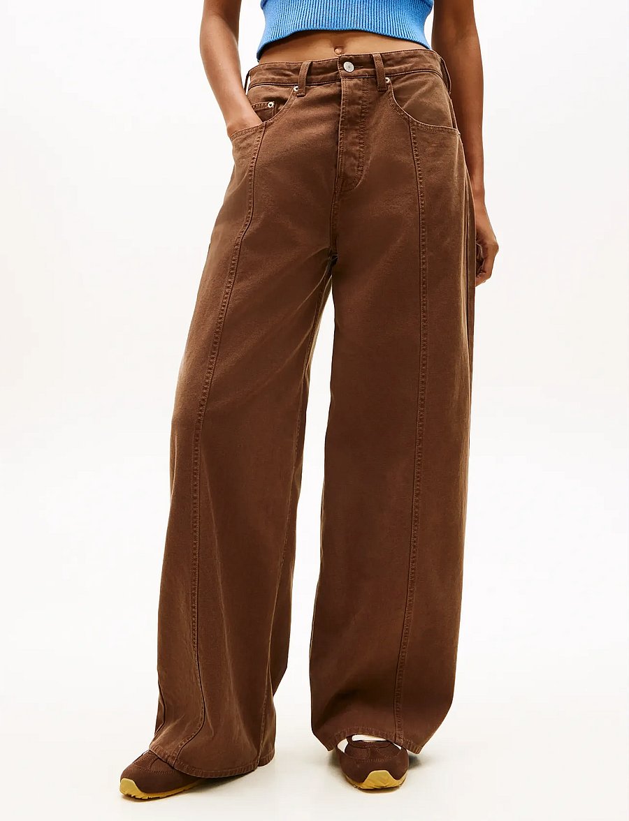 Tommy Jeans - TJW CHARLIE MR LOOSE GMD - brede jeans - chicory roast - 0