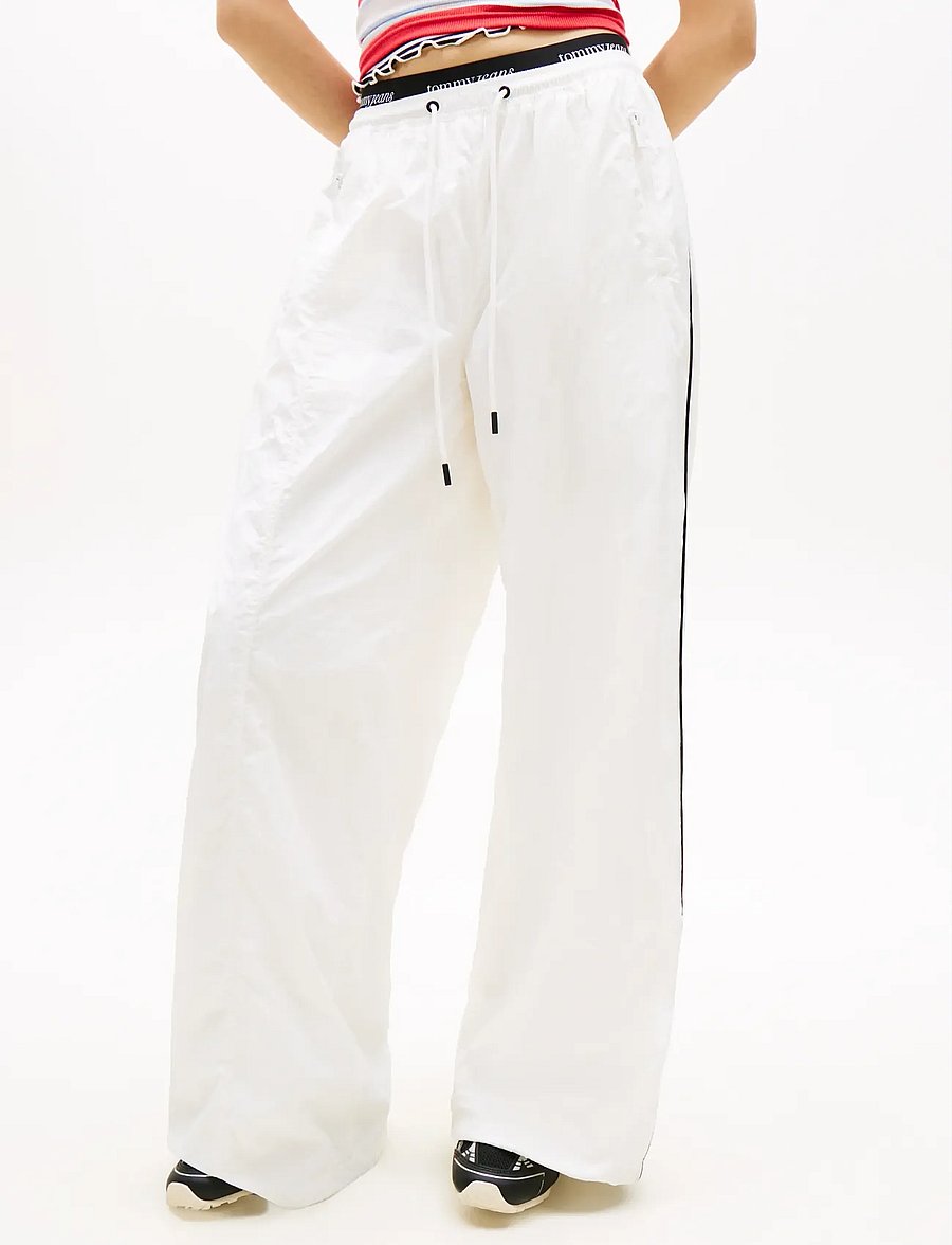 Tommy Jeans - TJW WAISTBAND TRACK PANTS EXT - pantalons larges - ecru - 0