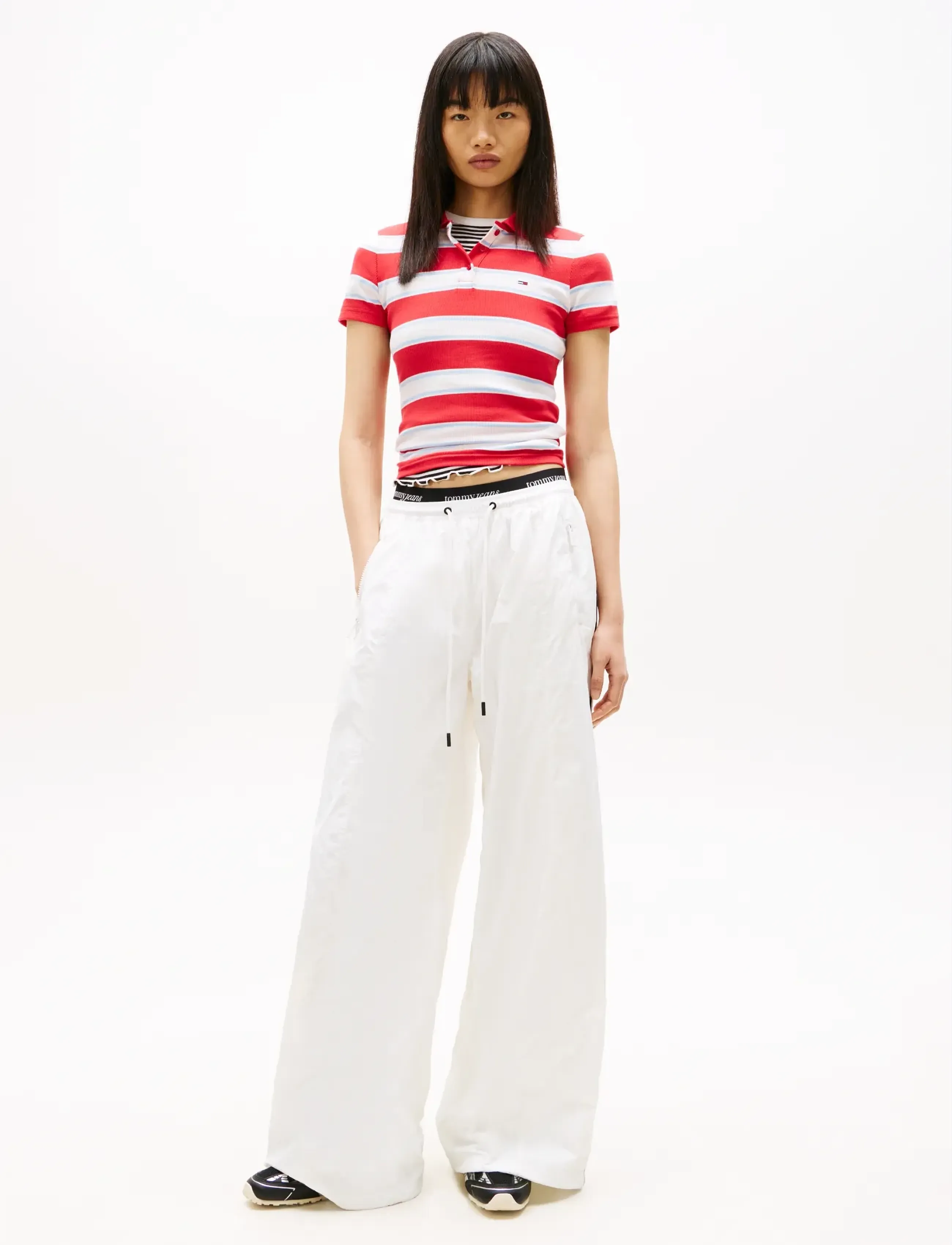 Tommy Jeans - TJW WAISTBAND TRACK PANTS EXT - bukser med brede ben - ecru - 3