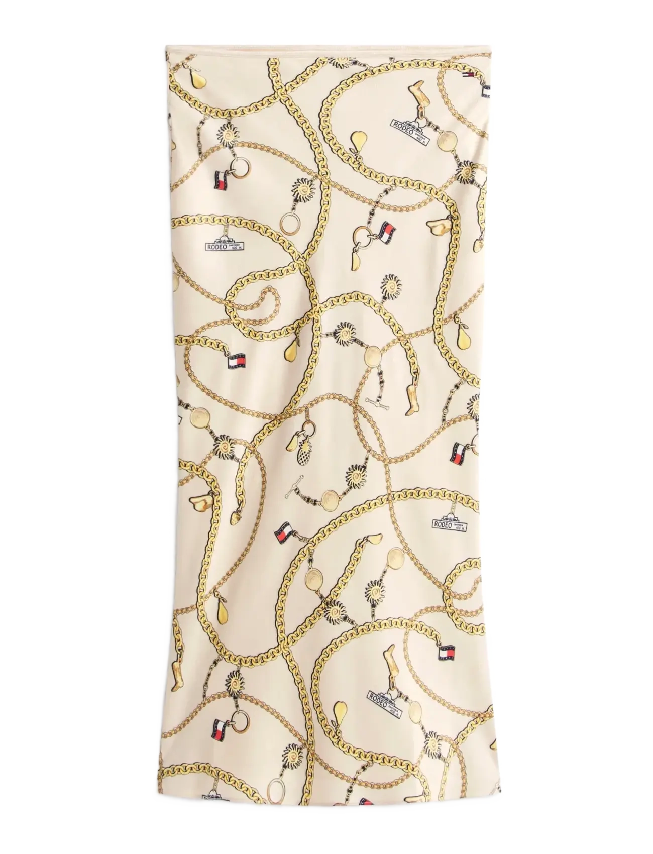 Tommy Jeans TJW AOP MAXI SKIRT - Tøj - CHAIN AOP / cream