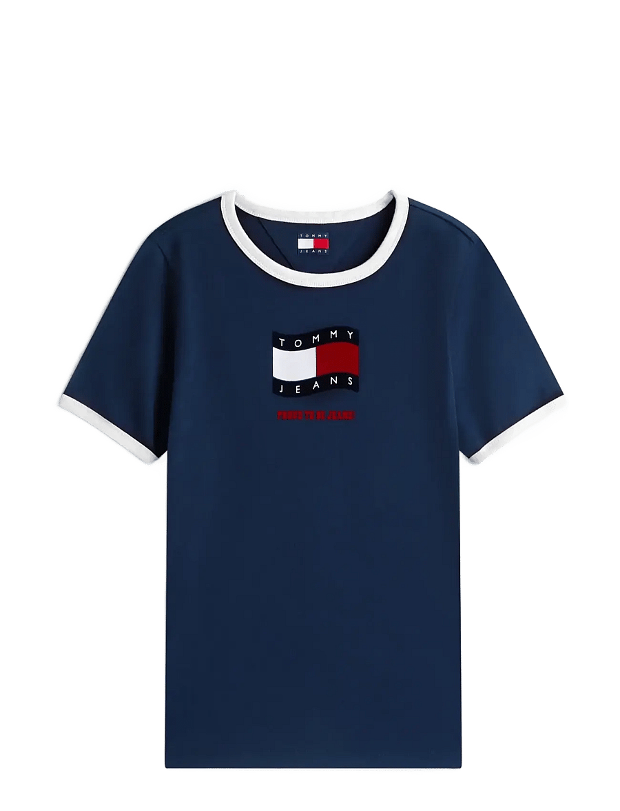 Tommy Jeans - TJW REG NOVELTY RINGER EXT - t-shirts - dark night navy - 1