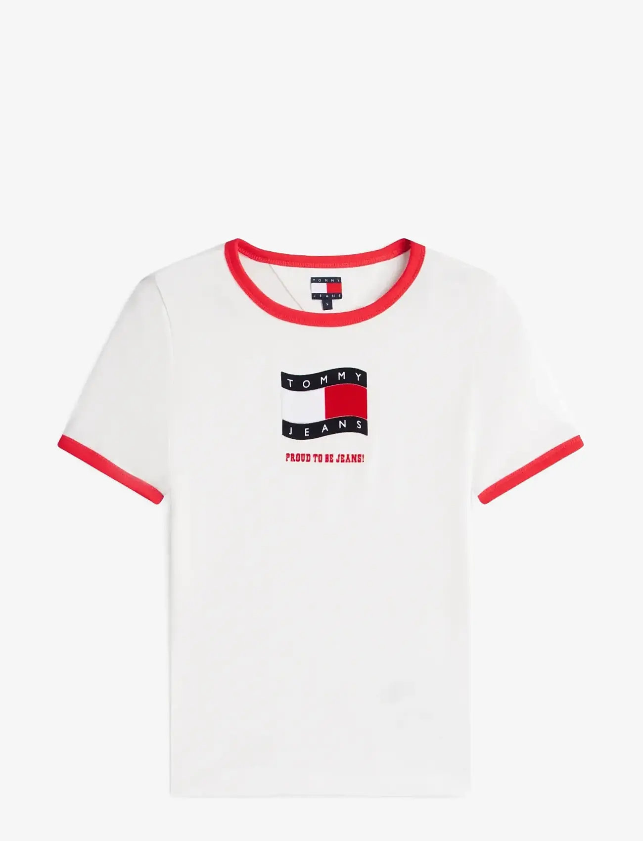 Tommy Jeans - TJW REG NOVELTY RINGER EXT - t-särgid - ecru - 1