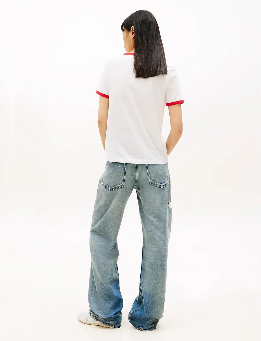 Tommy Jeans - TJW REG NOVELTY RINGER EXT - t-shirts - ecru - 2