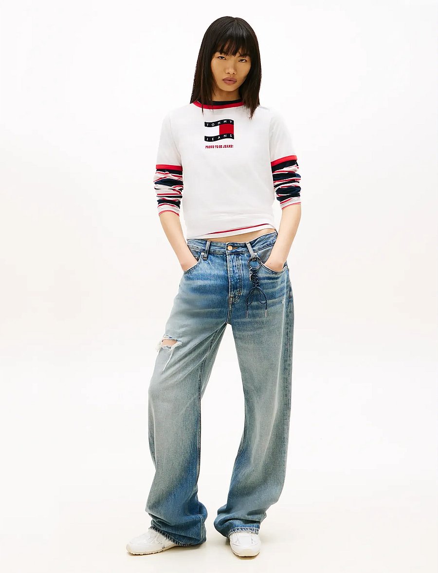 Tommy Jeans - TJW REG NOVELTY RINGER EXT - t-shirts - ecru - 3