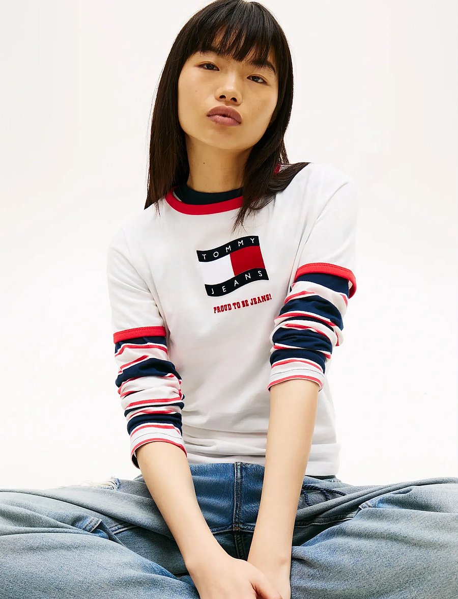 Tommy Jeans - TJW REG NOVELTY RINGER EXT - t-shirts - ecru - 4