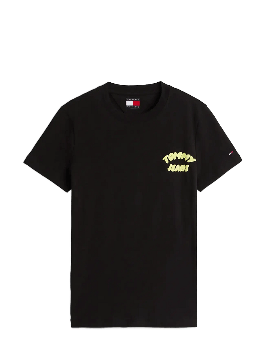 Tommy Jeans - TJW REG TJ BUBBLE SS TEE EXT - t-shirts - black - 1