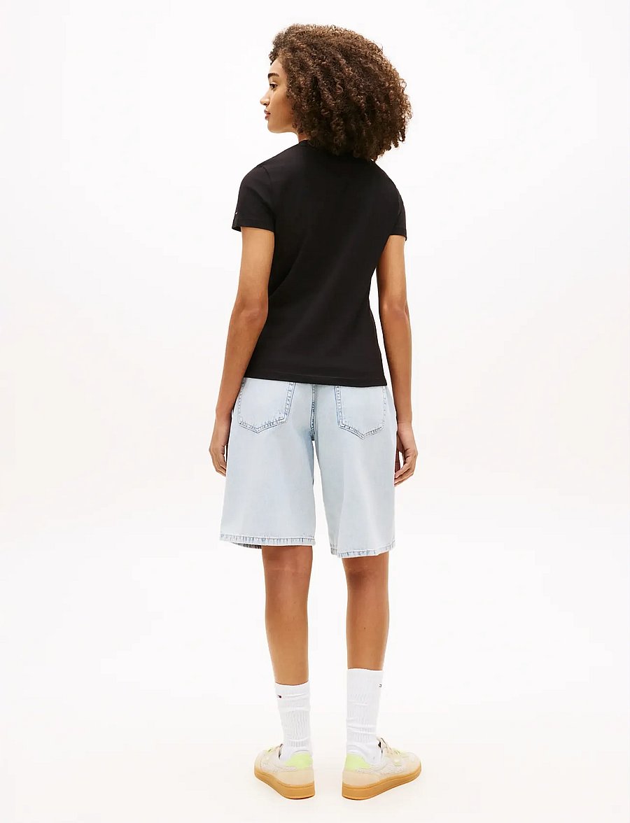 Tommy Jeans - TJW REG TJ BUBBLE SS TEE EXT - t-shirts - black - 2