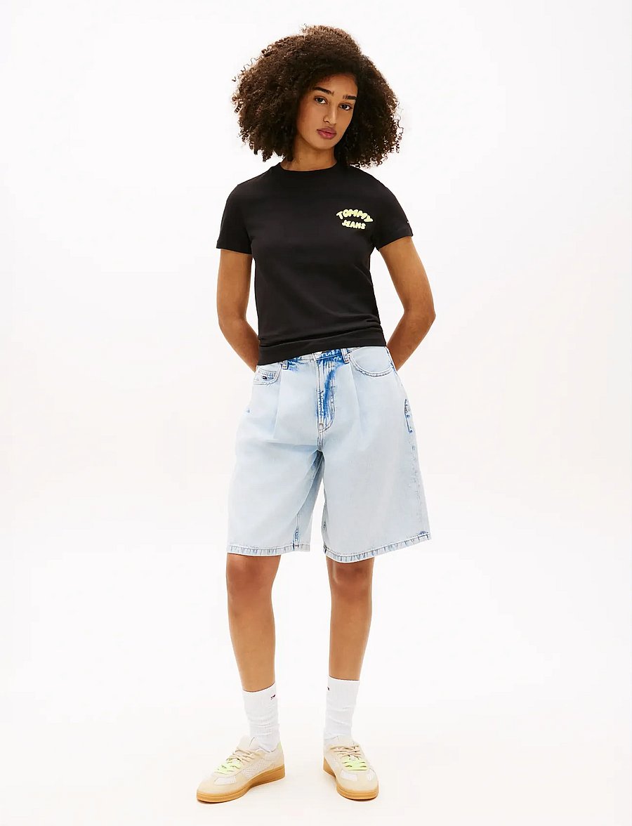 Tommy Jeans - TJW REG TJ BUBBLE SS TEE EXT - t-shirts - black - 3