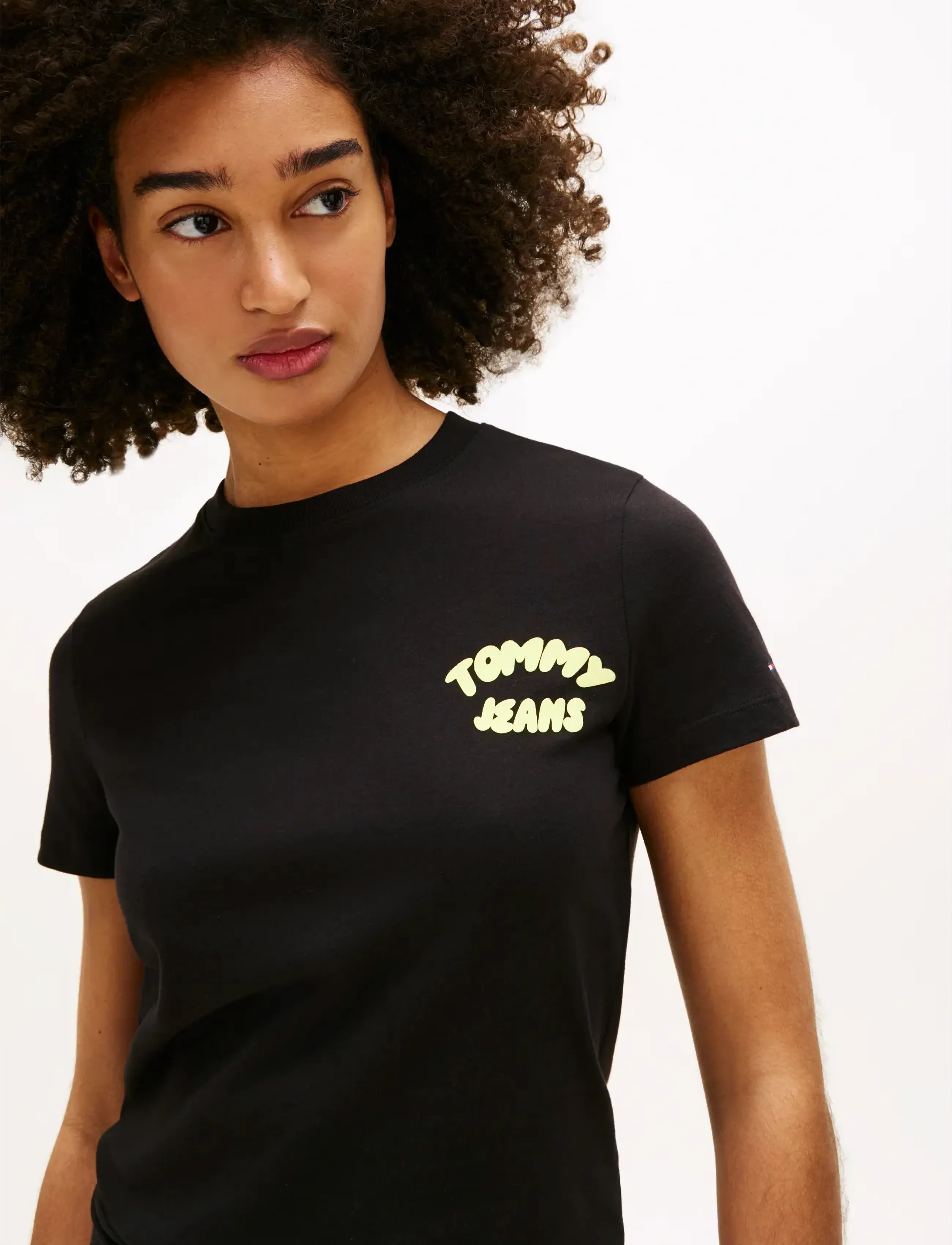 Tommy Jeans - TJW REG TJ BUBBLE SS TEE EXT - t-shirts - black - 4
