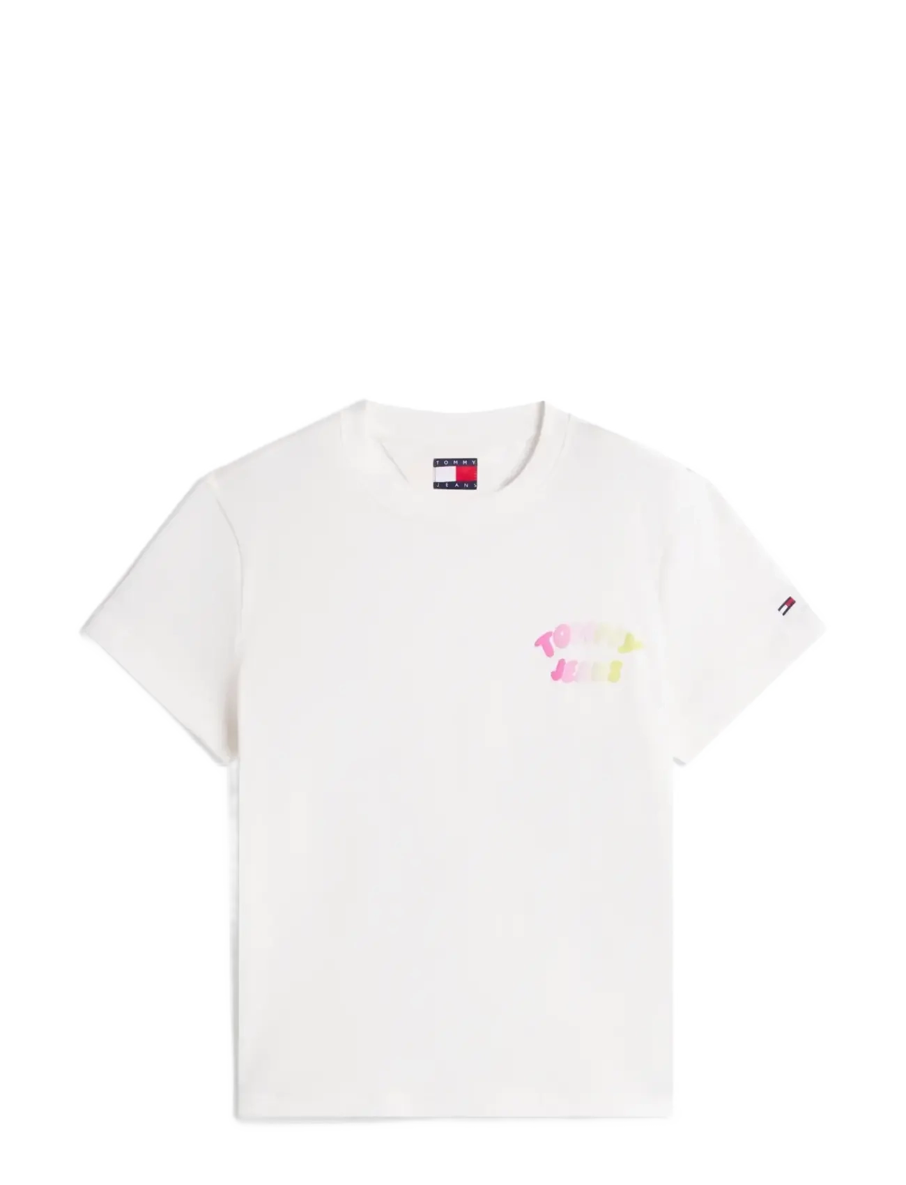 Tommy Jeans TJW REG TJ BUBBLE SS TEE EXT - Kleidung - ECRU / white
