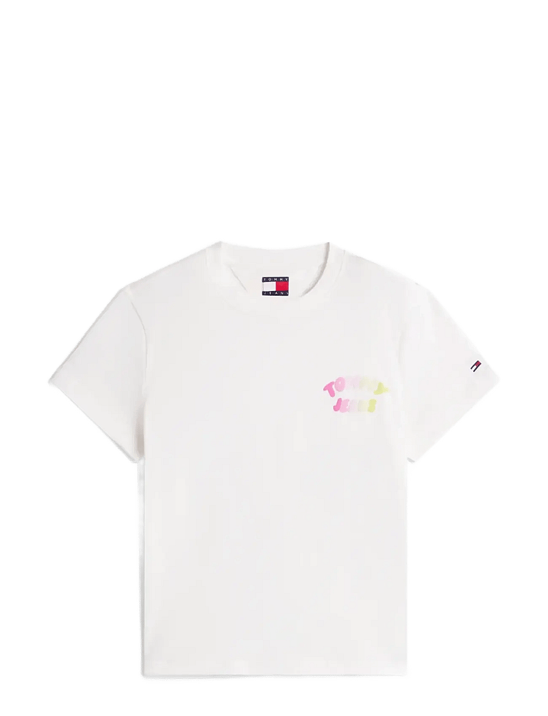 Tommy Jeans - TJW REG TJ BUBBLE SS TEE EXT - t-shirts - ecru - 1