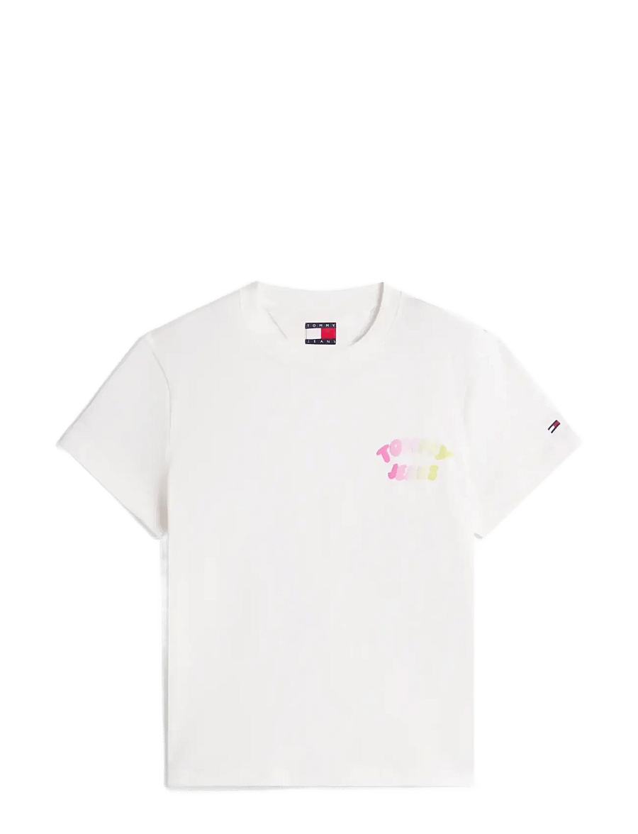 Tommy Jeans - TJW REG TJ BUBBLE SS TEE EXT - t-shirts - ecru - 1