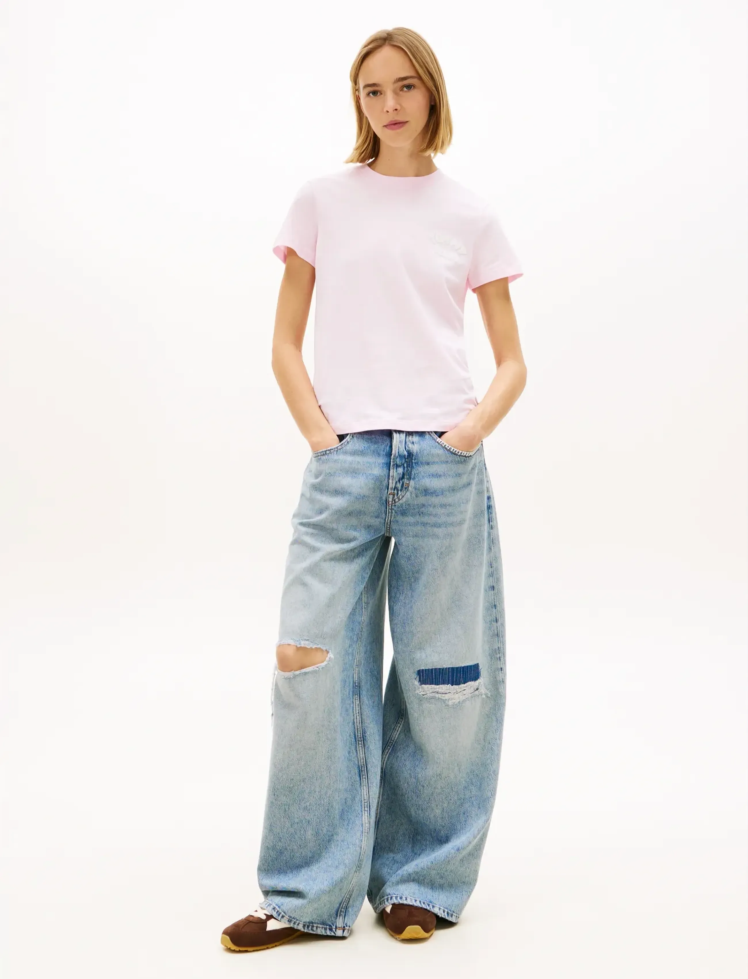 Tommy Jeans - TJW REG TJ BUBBLE SS TEE EXT - t-shirts - pearly pink - 3