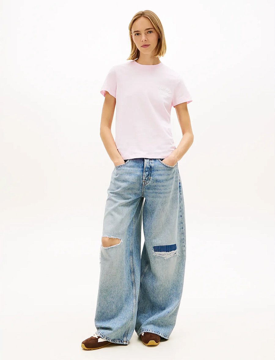 Tommy Jeans - TJW REG TJ BUBBLE SS TEE EXT - t-shirts - pearly pink - 3