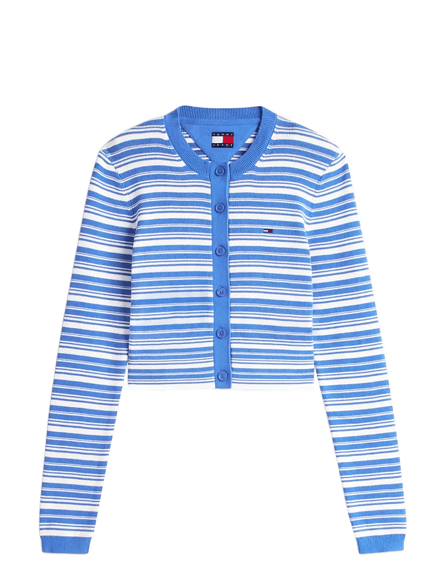 Tommy Jeans - TJW CREW NECK STRIPE CARDI EXT - cardigans - empire blue - 1