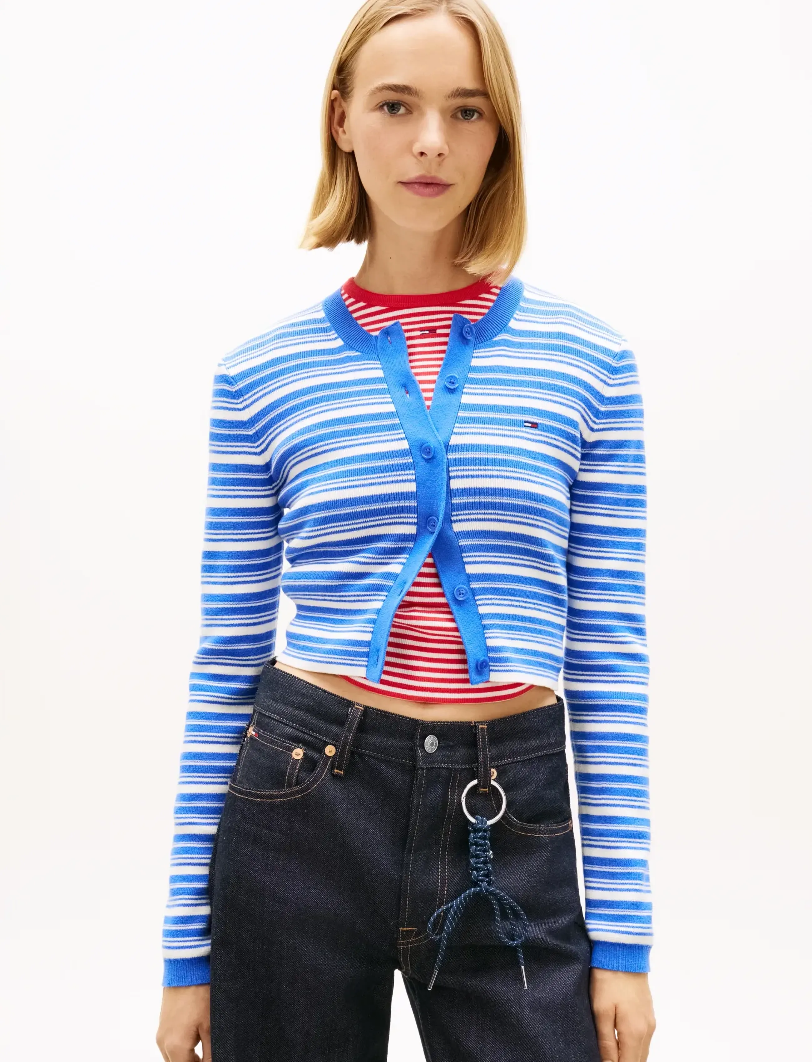 Tjw Crew Neck Stripe Cardi Ext