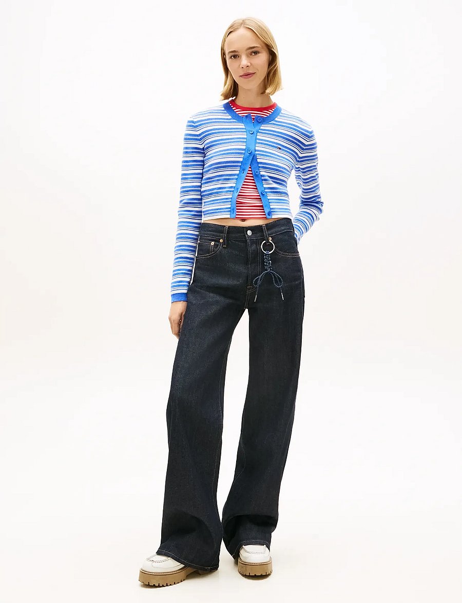 Tommy Jeans - TJW CREW NECK STRIPE CARDI EXT - cardigans - empire blue - 3