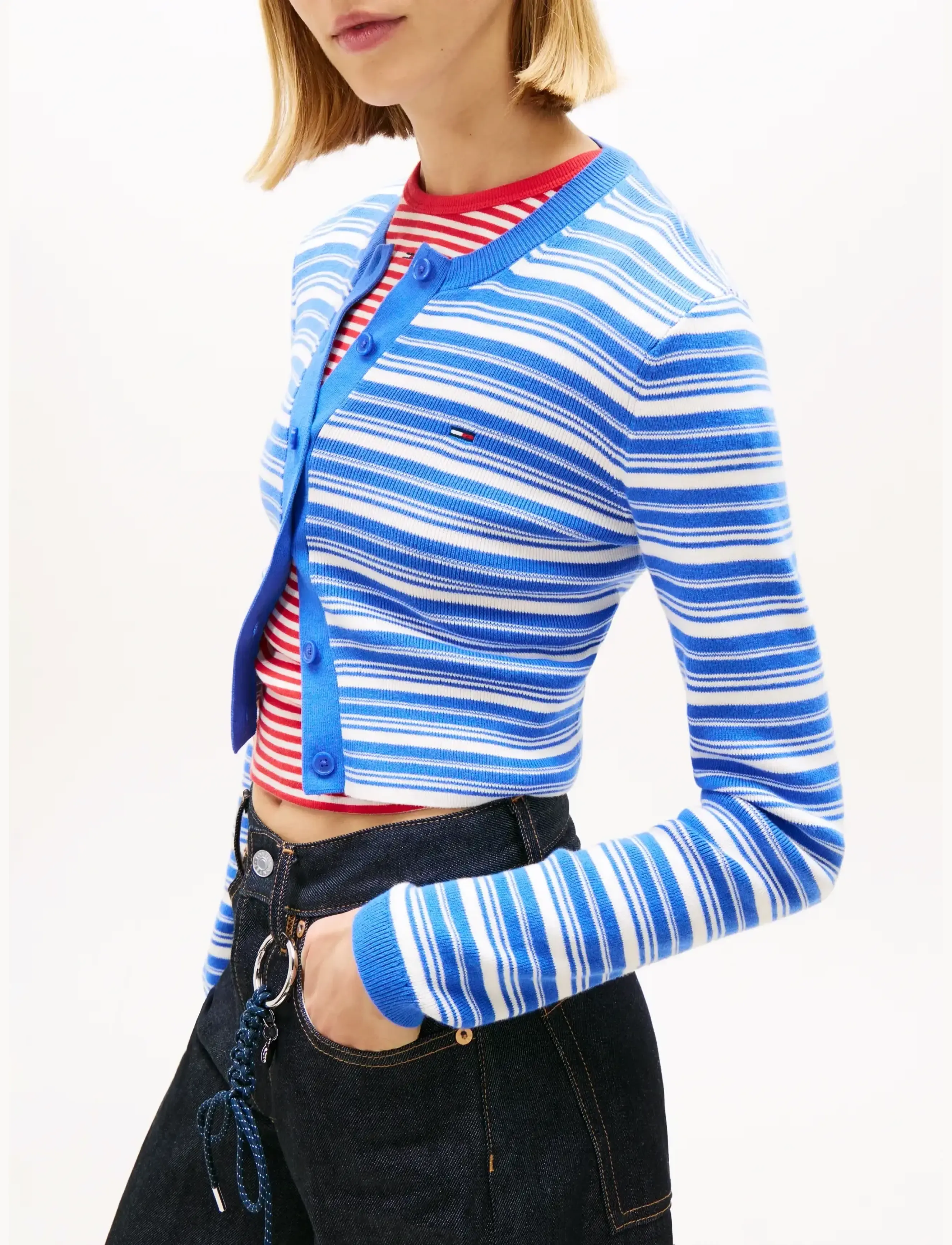 Tjw Crew Neck Stripe Cardi Ext 4
