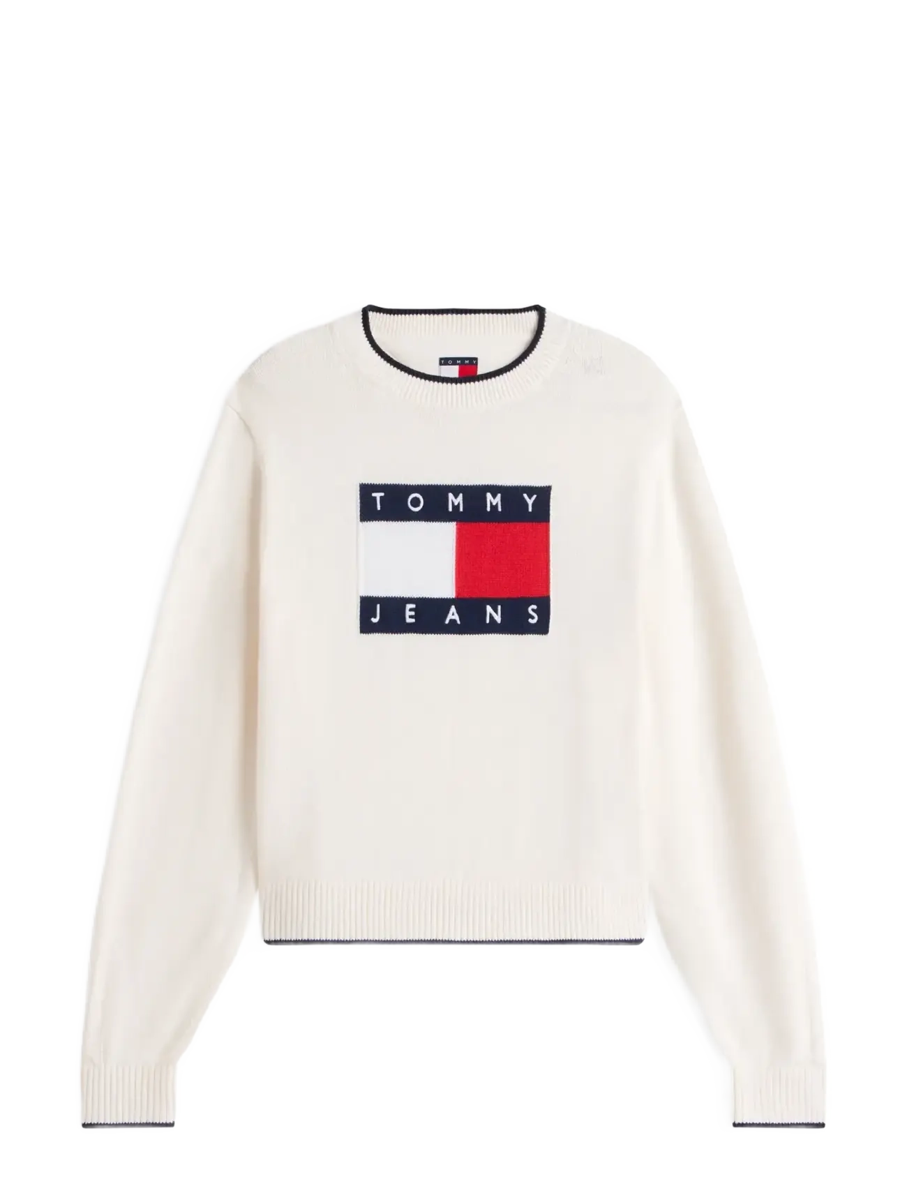 TOMMY JEANS Tjw Tipping Flag Pullover Ext Cream - S - Damen