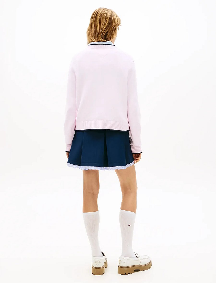 Tommy Jeans - TJW TIPPING FLAG SWEATER EXT - striktrøjer - pearly pink - 2