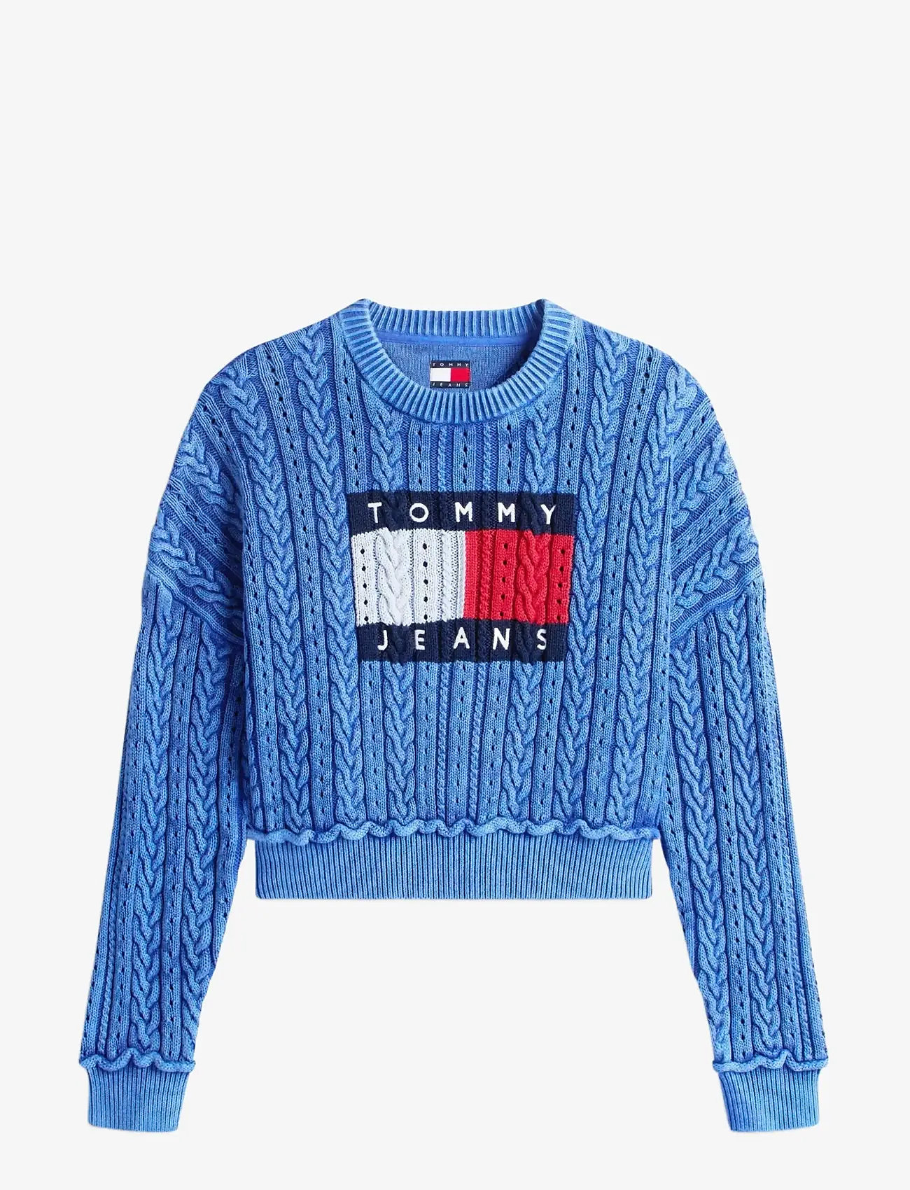 Tommy Jeans - TJW GMD CABLE FLAG SWEATER - sviitrid - empire blue - 1