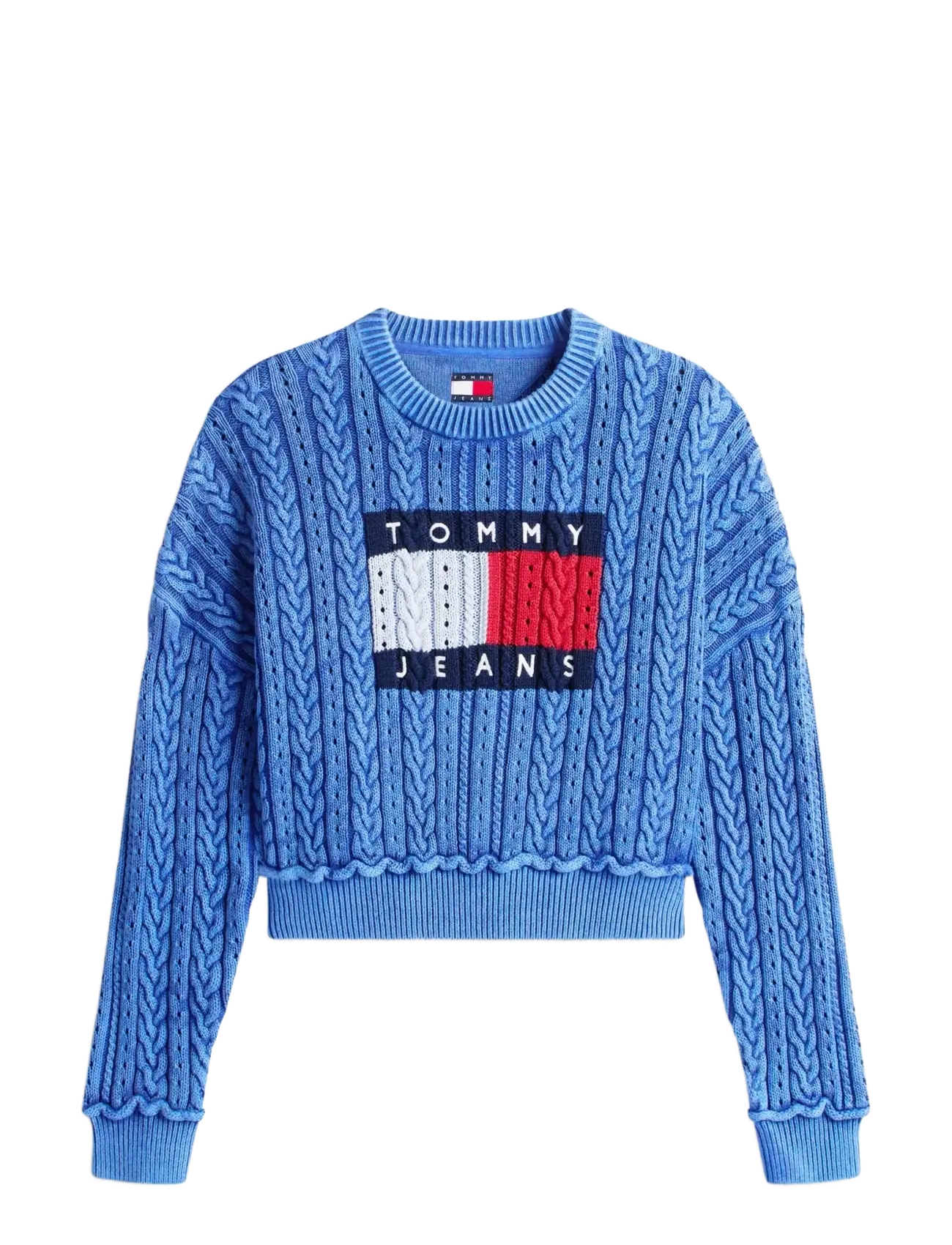 Tommy Jeans TJW GMD CABLE FLAG SWEATER - Transitional Layering - EMPIRE BLUE / blue