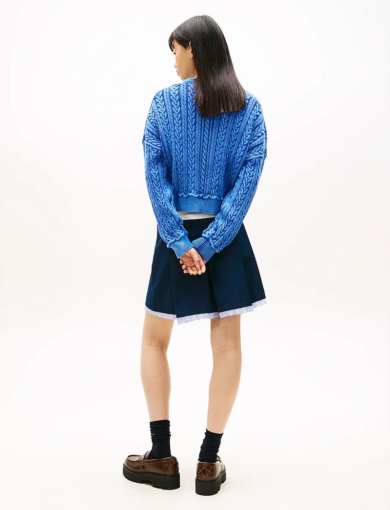 Tommy Jeans - TJW GMD CABLE FLAG SWEATER - sviitrid - empire blue - 2
