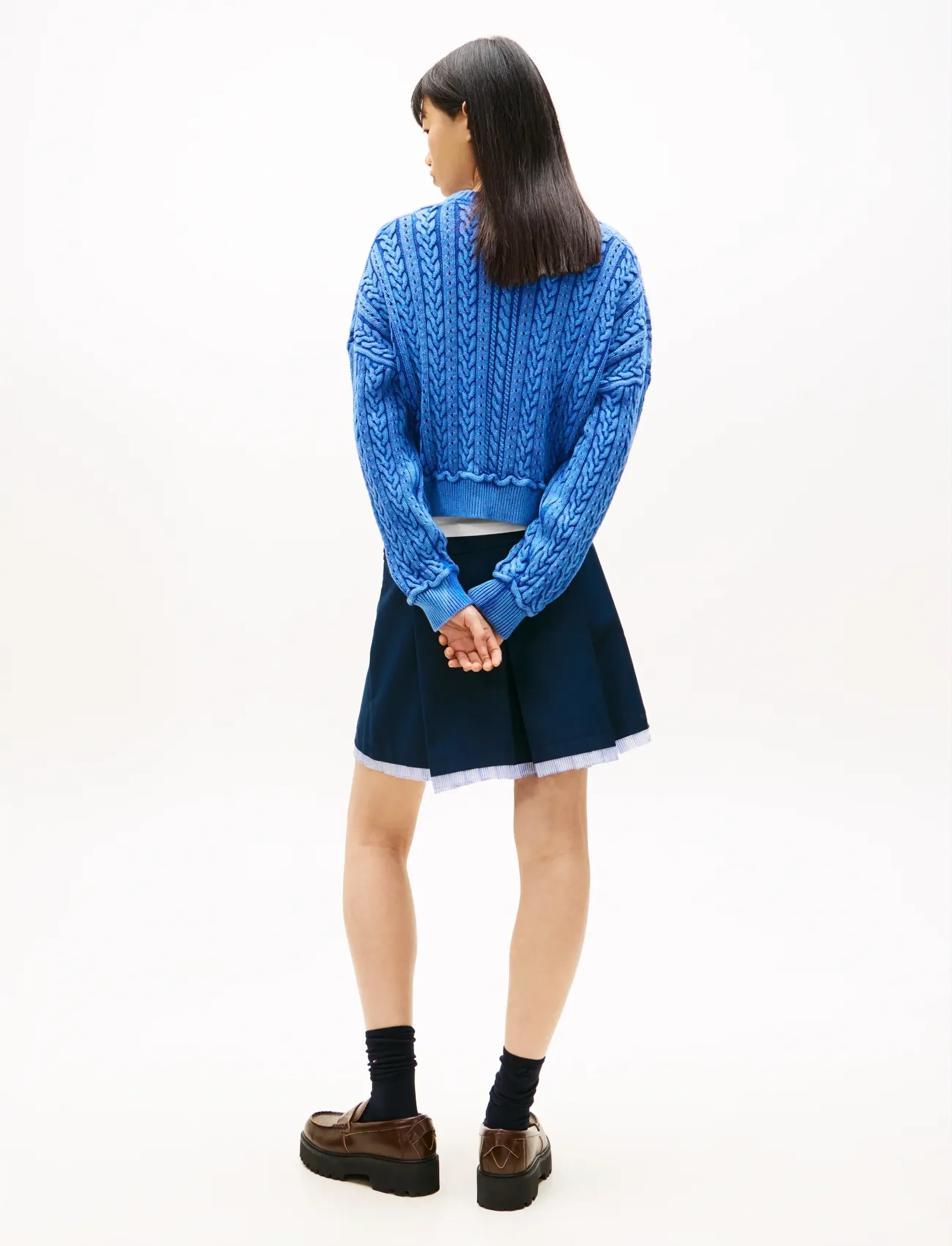 Tommy Jeans - TJW GMD CABLE FLAG SWEATER - peysur - empire blue - 2