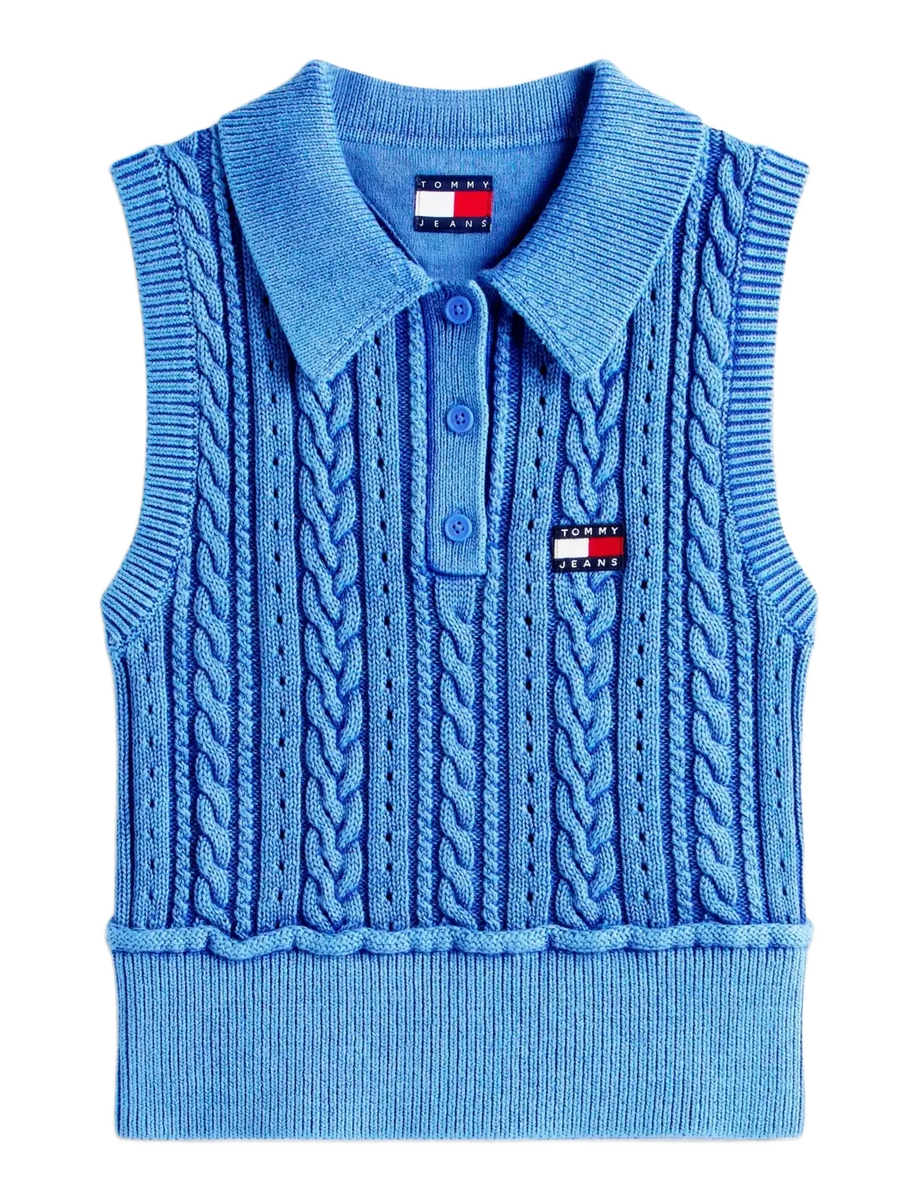 Tommy Jeans TJW GMD CABLE POLO SWEATER - Veste - EMPIRE BLUE / blue