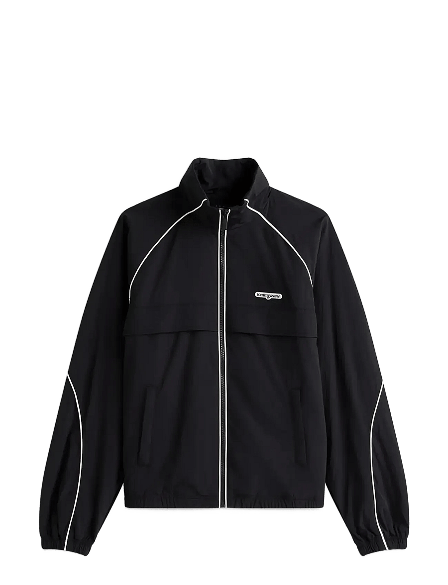 Tommy Jeans - TJW PIPING NYLON TRACK JACKET - freizeitjacken - black - 1