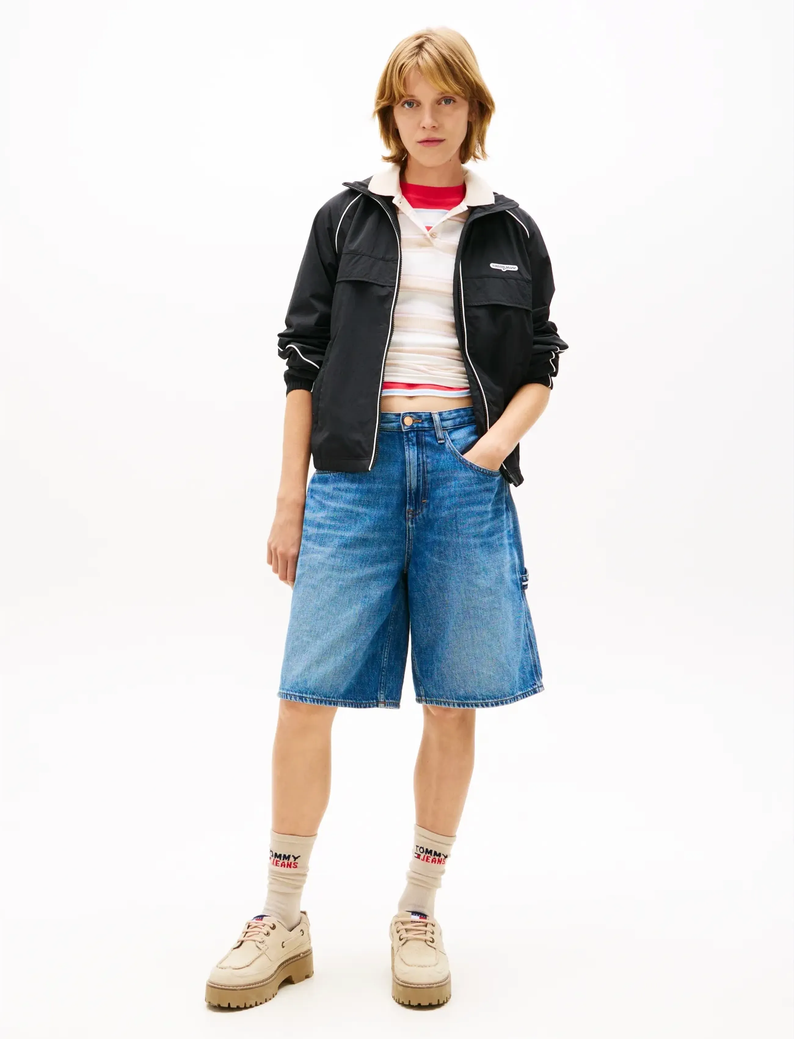 Tommy Jeans - TJW PIPING NYLON TRACK JACKET - freizeitjacken - black - 3