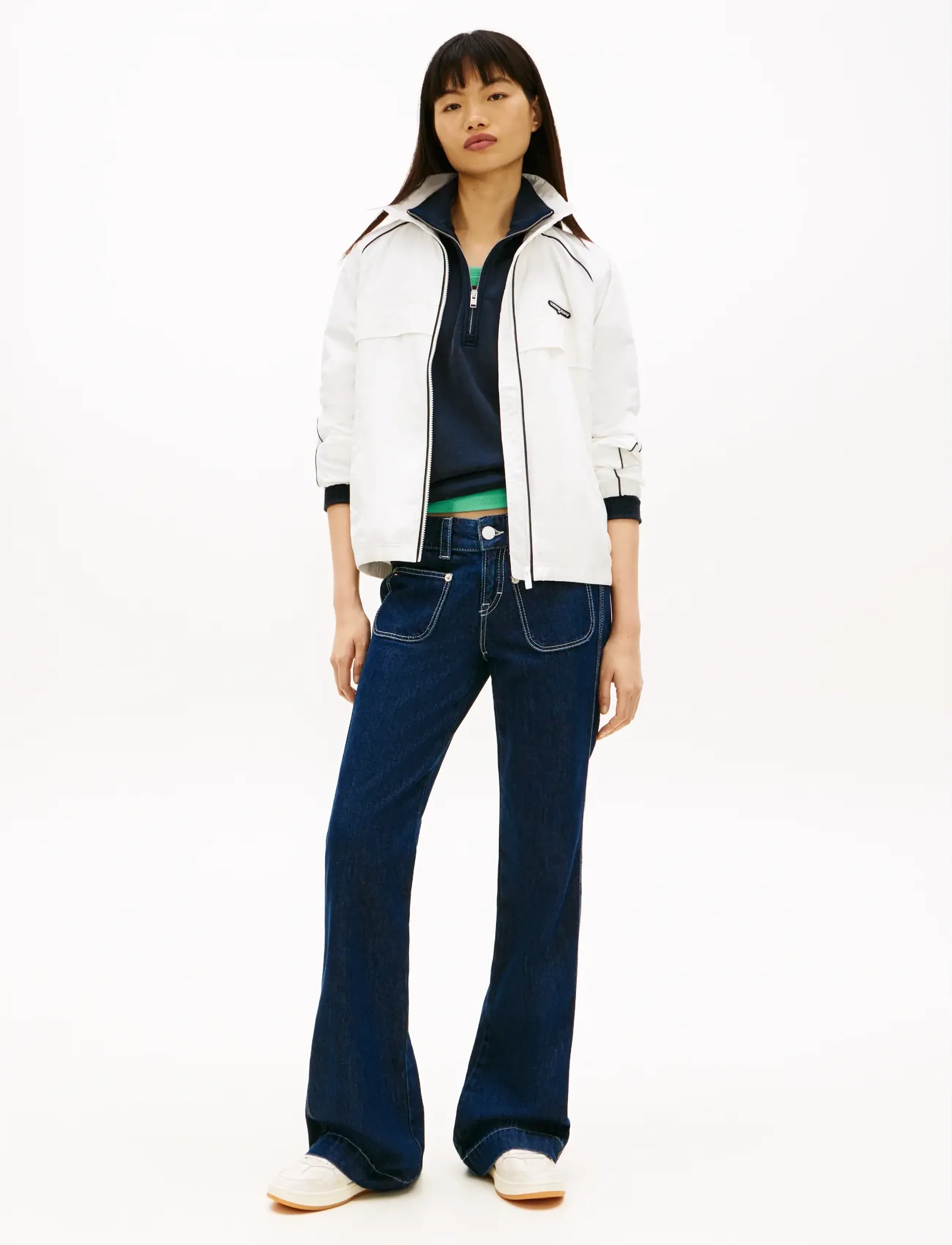Tommy Jeans - TJW PIPING NYLON TRACK JACKET - freizeitjacken - ecru - 3