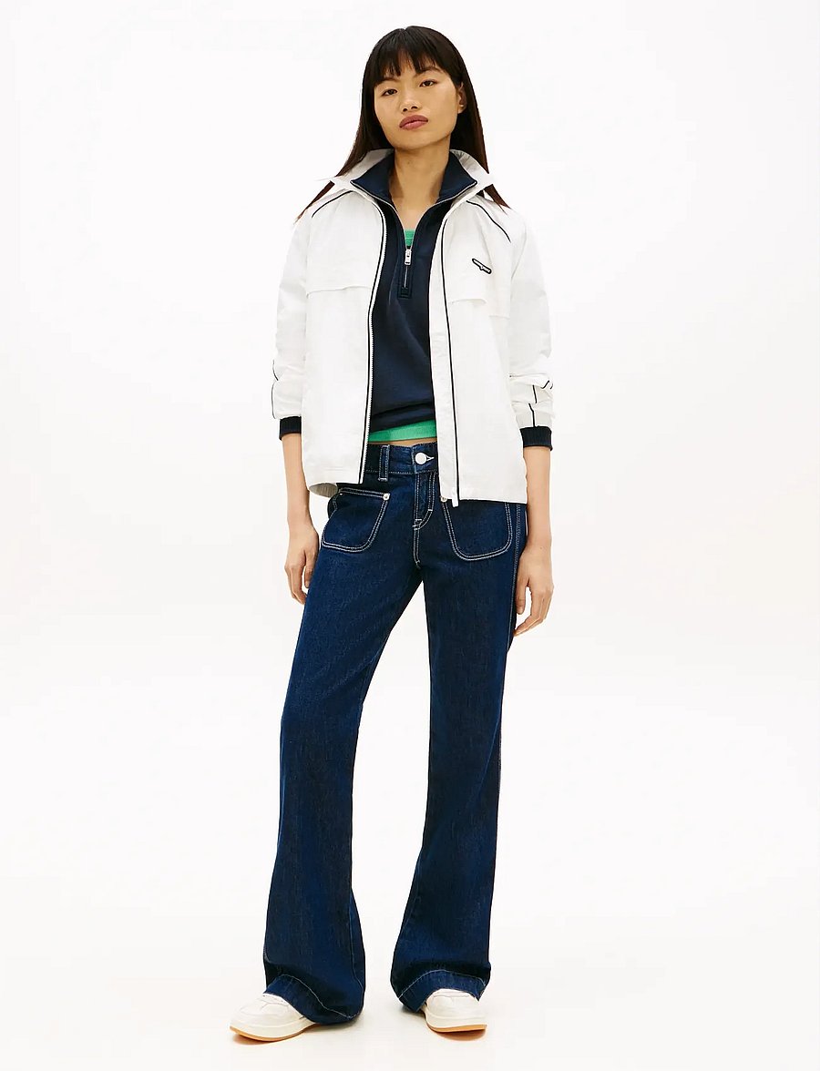 Tommy Jeans - TJW PIPING NYLON TRACK JACKET - freizeitjacken - ecru - 3