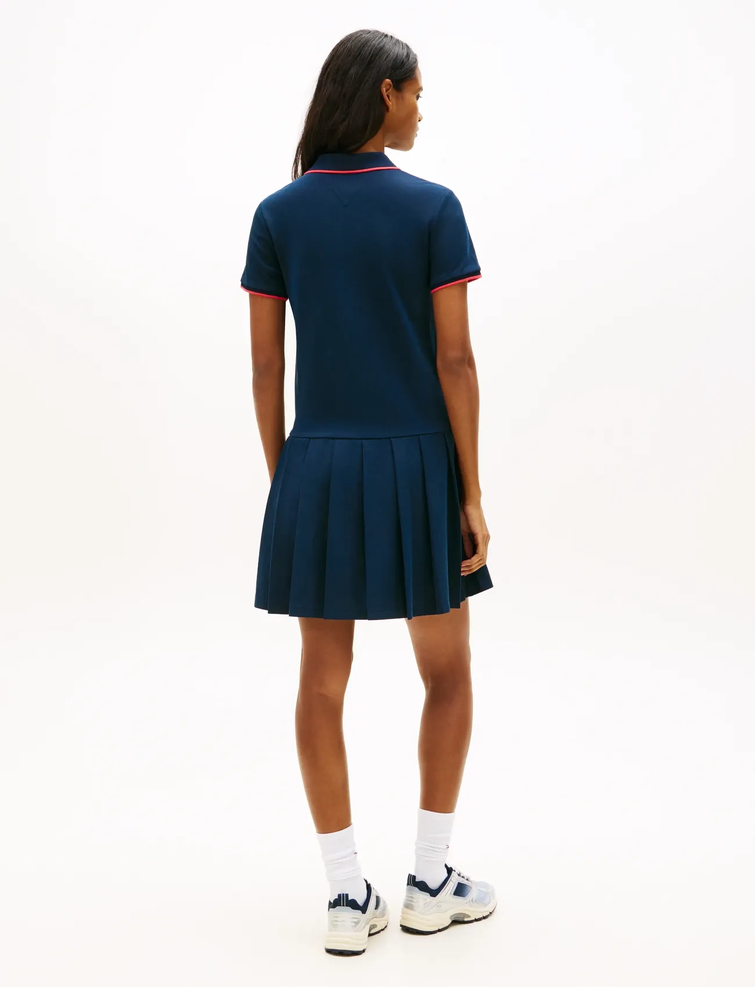Tommy Jeans - TJW BADGE PLEAT PIQUE DRESS EXT - kjoler & nederdele - dark night navy - 4