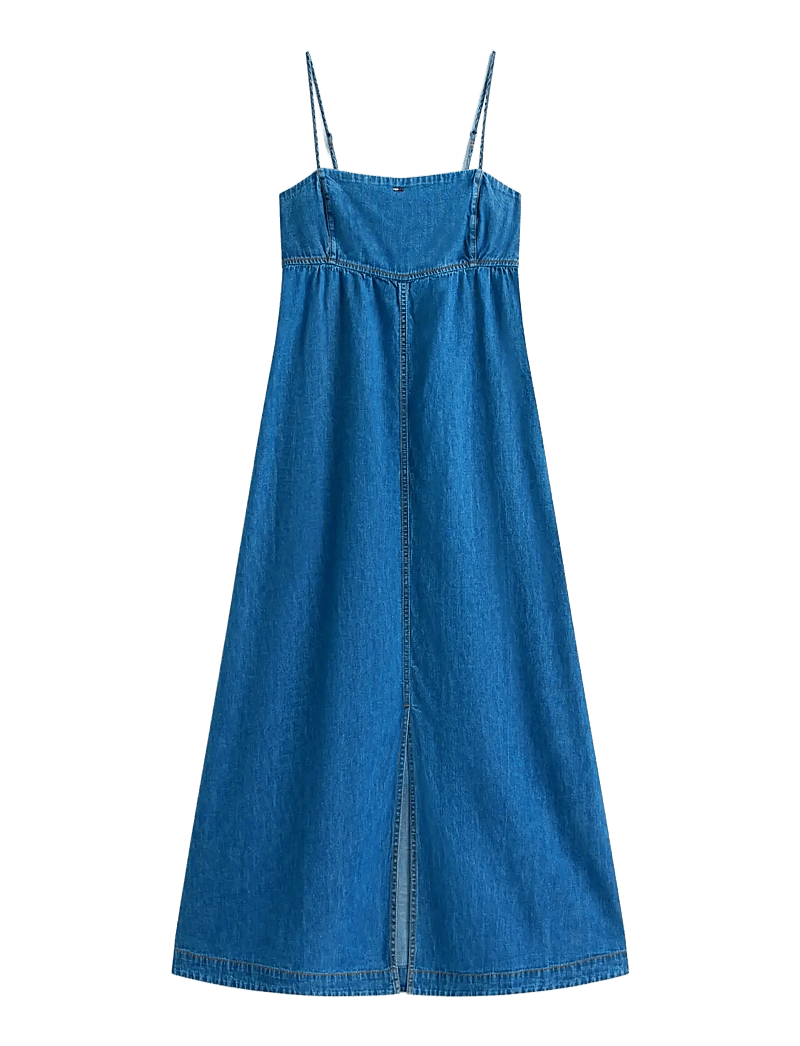 Tommy Jeans - TJW CHAMBRAY MAXI DRESS EXT - suvekleidid - denim medium - 1