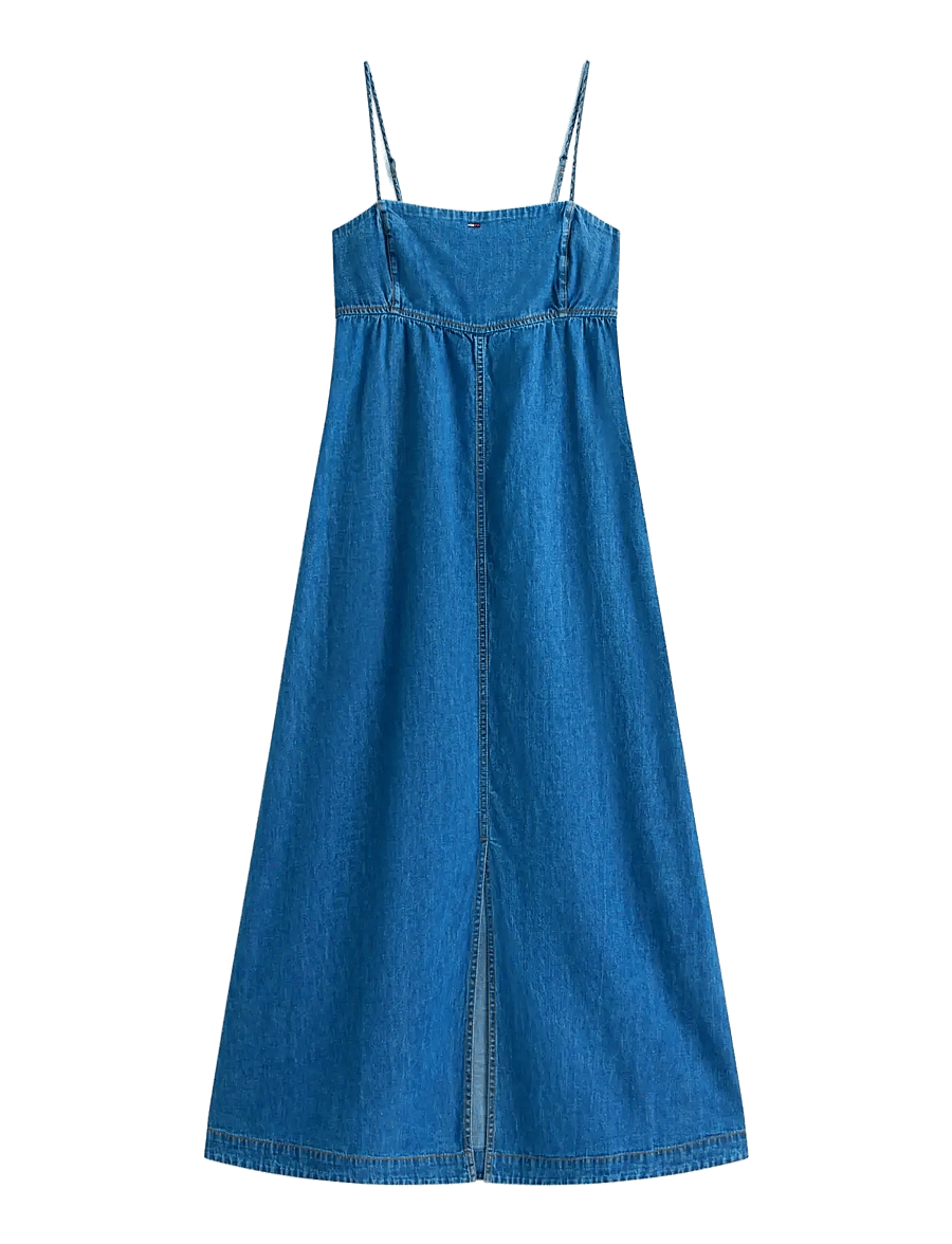 Tommy Jeans - TJW CHAMBRAY MAXI DRESS EXT - sommerkjoler - denim medium - 1
