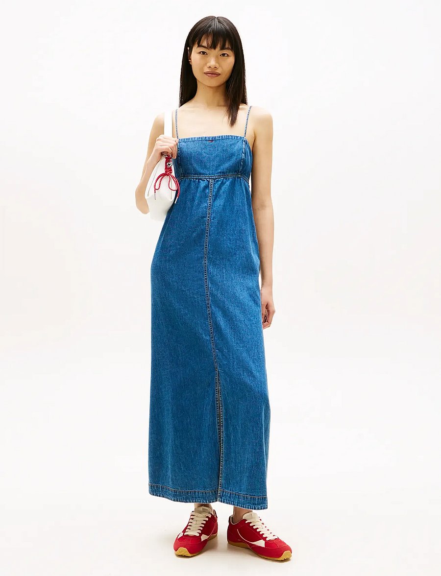 Tommy Jeans - TJW CHAMBRAY MAXI DRESS EXT - sommerkjoler - denim medium - 0