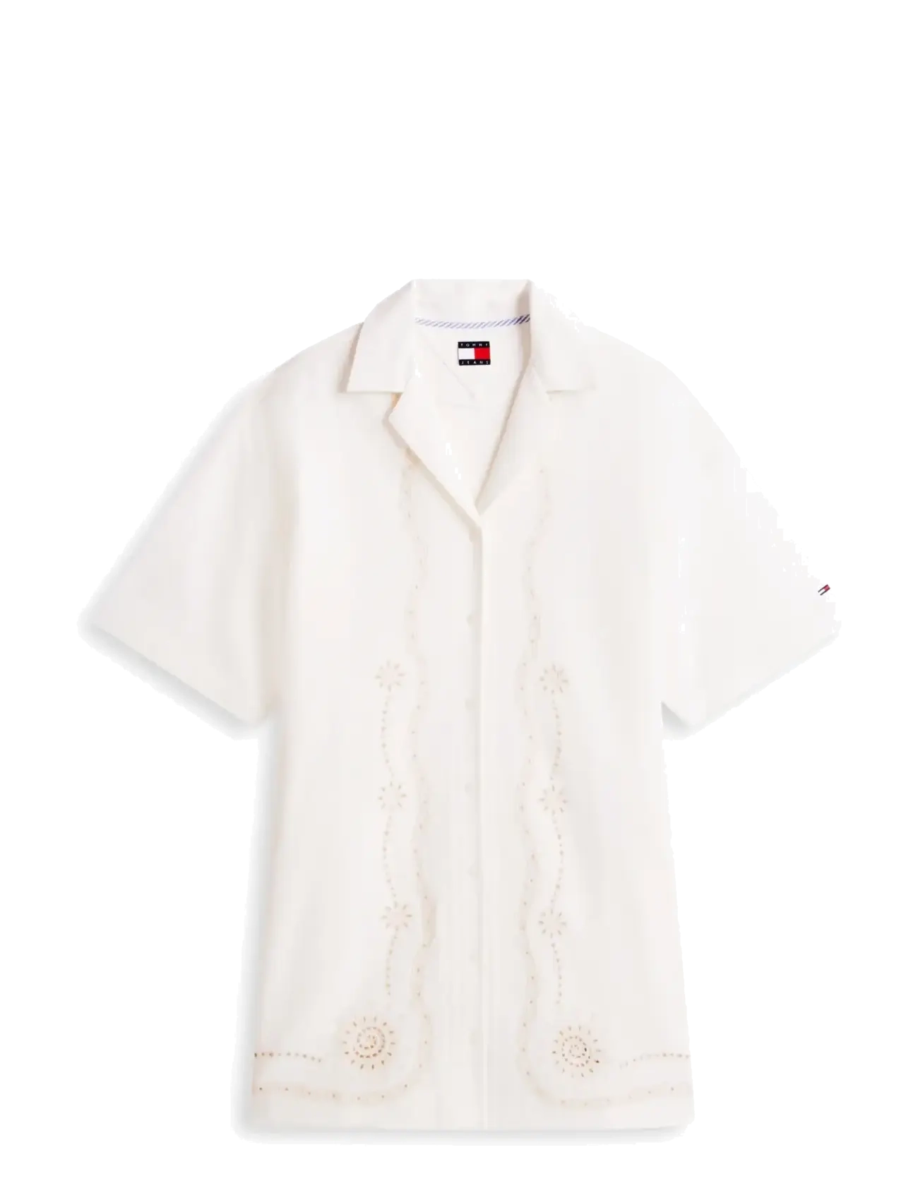 Tommy Jeans TJW LINNEN BRODERIE SHIRT DRESS - Tommy Jeans - ANCIENT WHITE / white