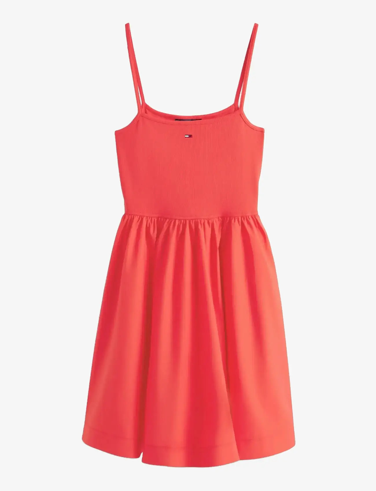 Tommy Jeans - TJW RIB POPLIN MIX STRAPPY DRESS - sommarklänningar - red alert - 1