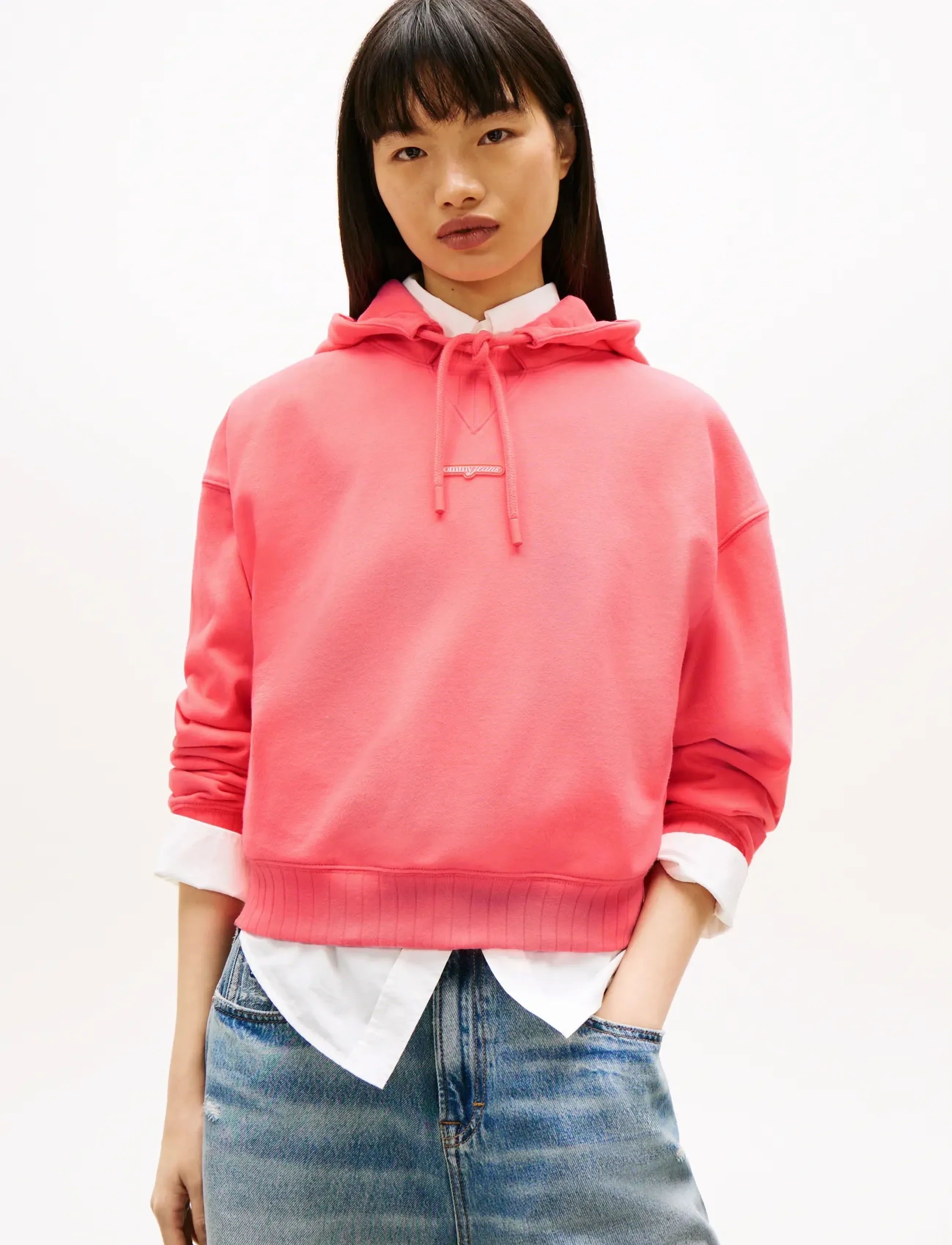 Tommy Jeans TJW BXY SH SCRIPT LABEL HOODIE - Hupparit - TROPICAL BLUSH / pink/rose