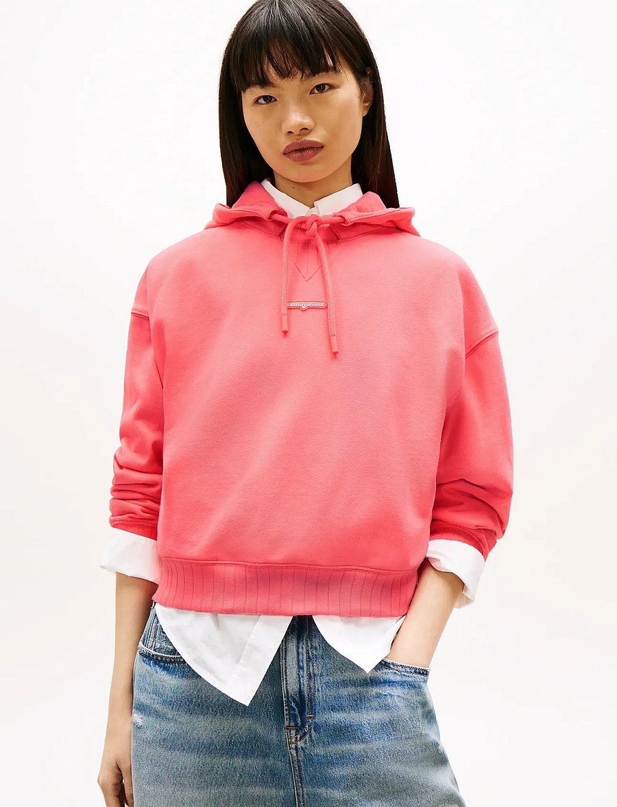 Tommy Jeans - TJW BXY SH SCRIPT LABEL HOODIE - kapuzenpullover - tropical blush - 0