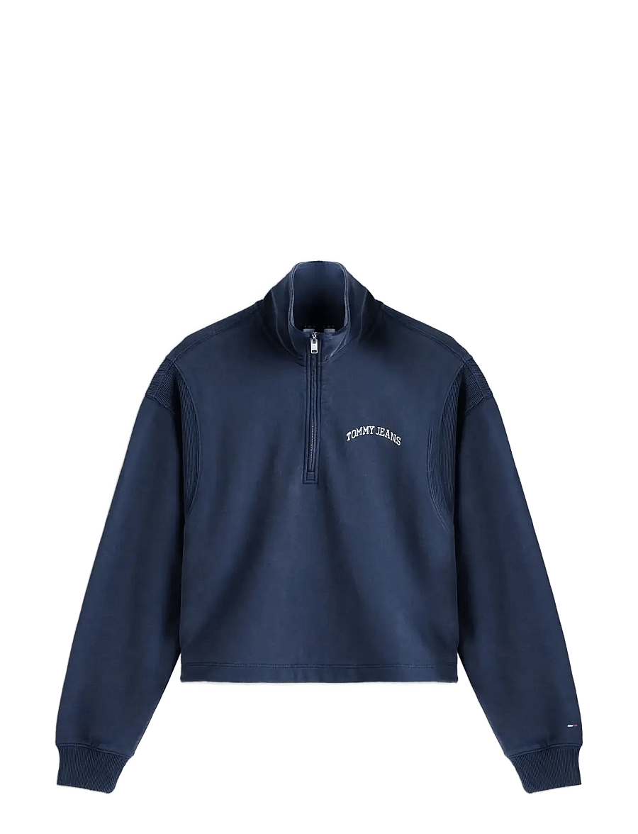 Tommy Jeans - TJW RLX SH VARSITY 1/4 ZIP - sweatshirts - dark night navy - 1