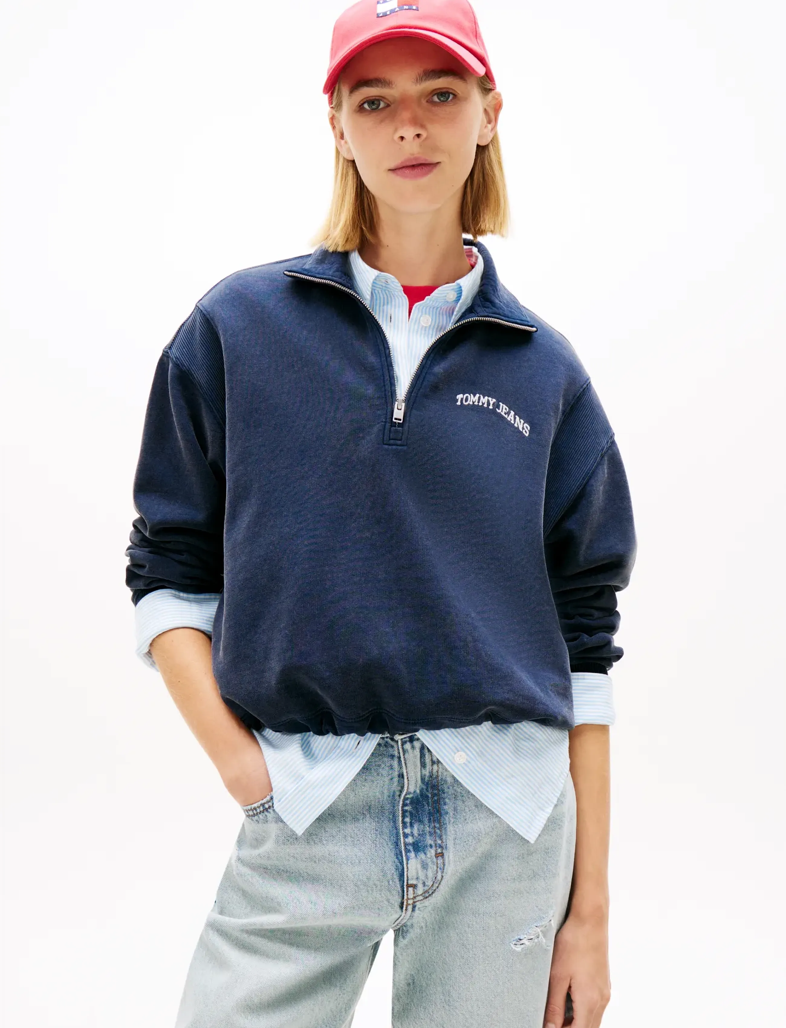 Tommy Jeans TJW RLX SH VARSITY 1/4 ZIP - Tommy Jeans - DARK NIGHT NAVY / navy