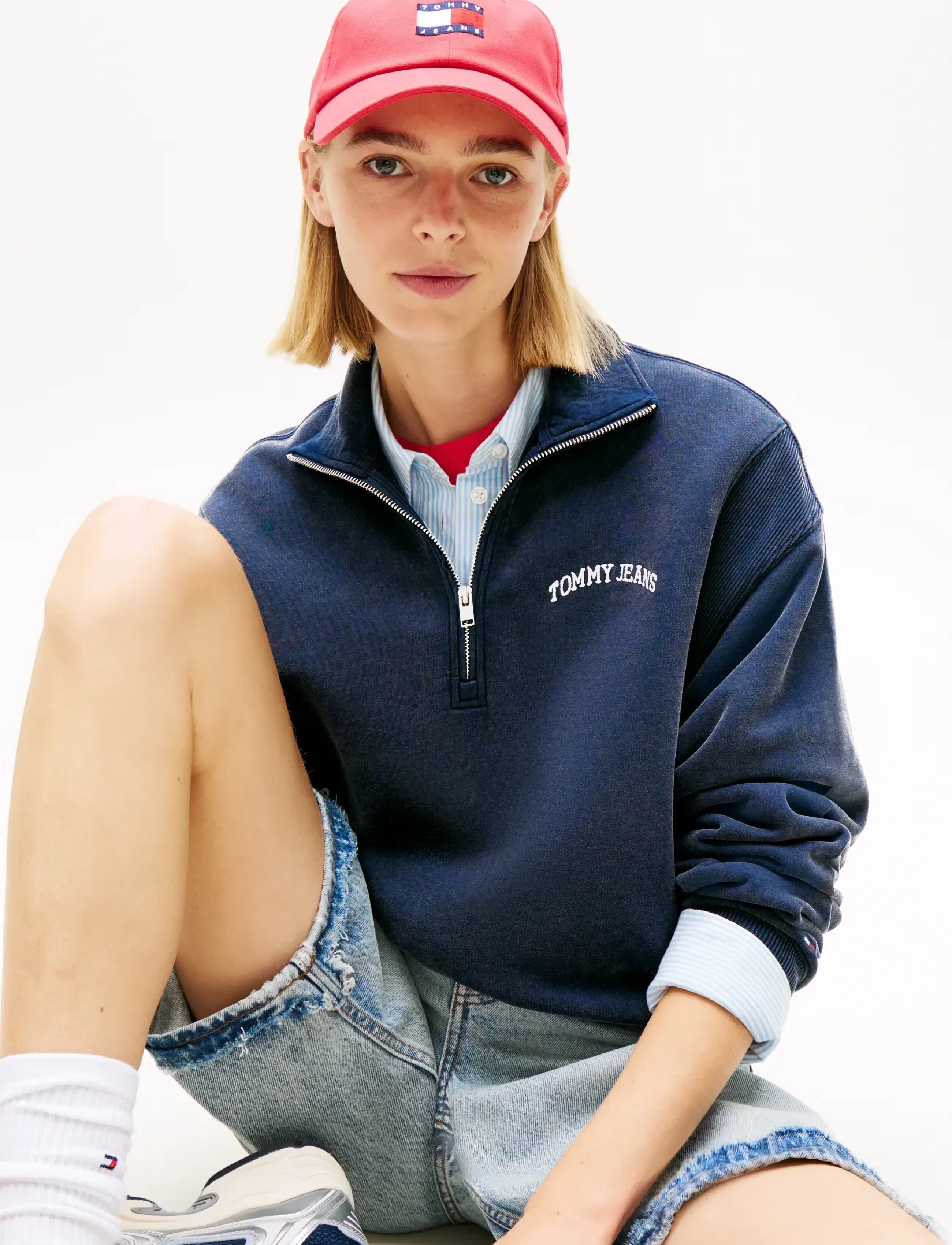 Tommy Jeans - TJW RLX SH VARSITY 1/4 ZIP - women - dark night navy - 4