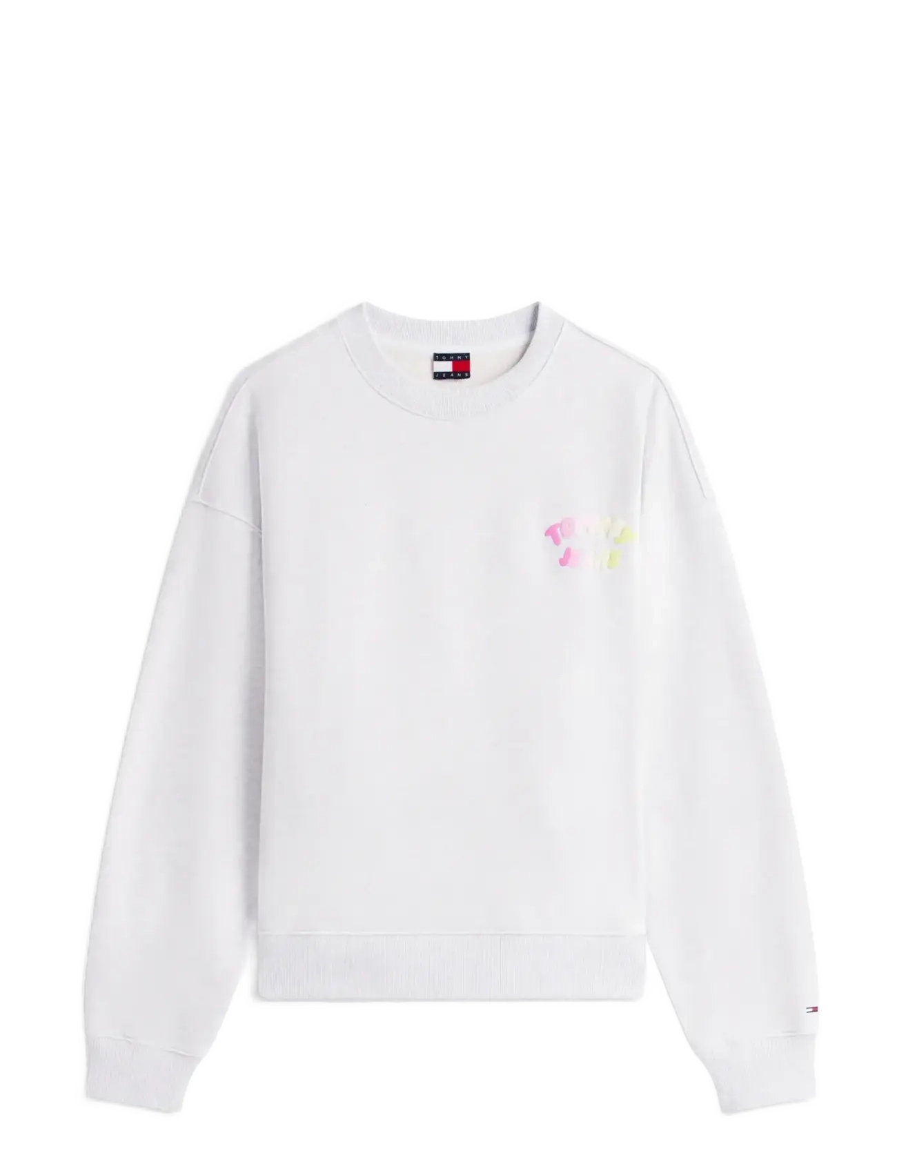 Tommy Jeans TJW BXY COLOR BUBBLE CREW EXT - Sweatshirts - ICE GREY HEATHER / white